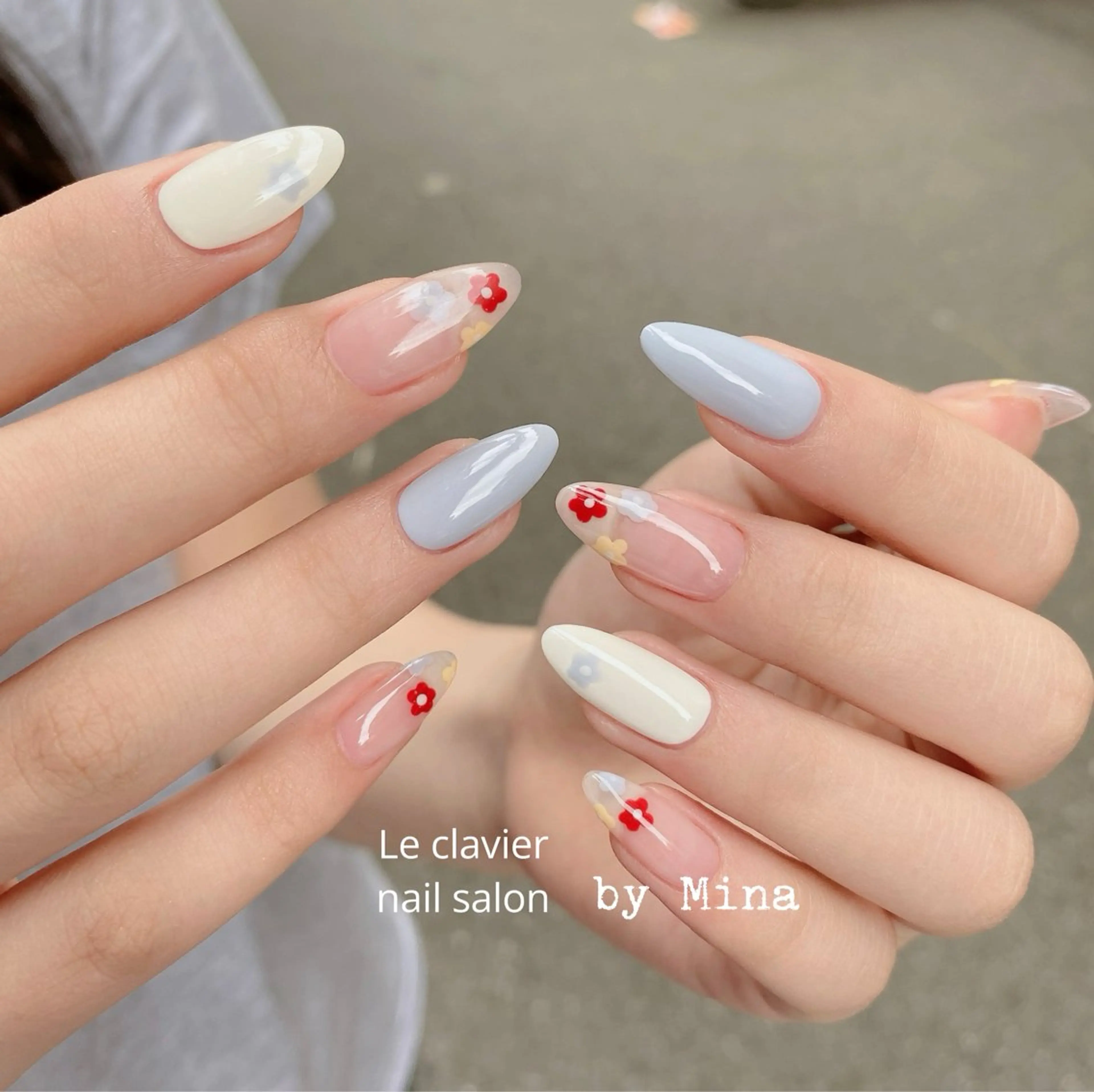 ネイル アートネイル 長さ出し ジェルネイル パラジェル スカルプネイル Mina Nailのネイルデザイン