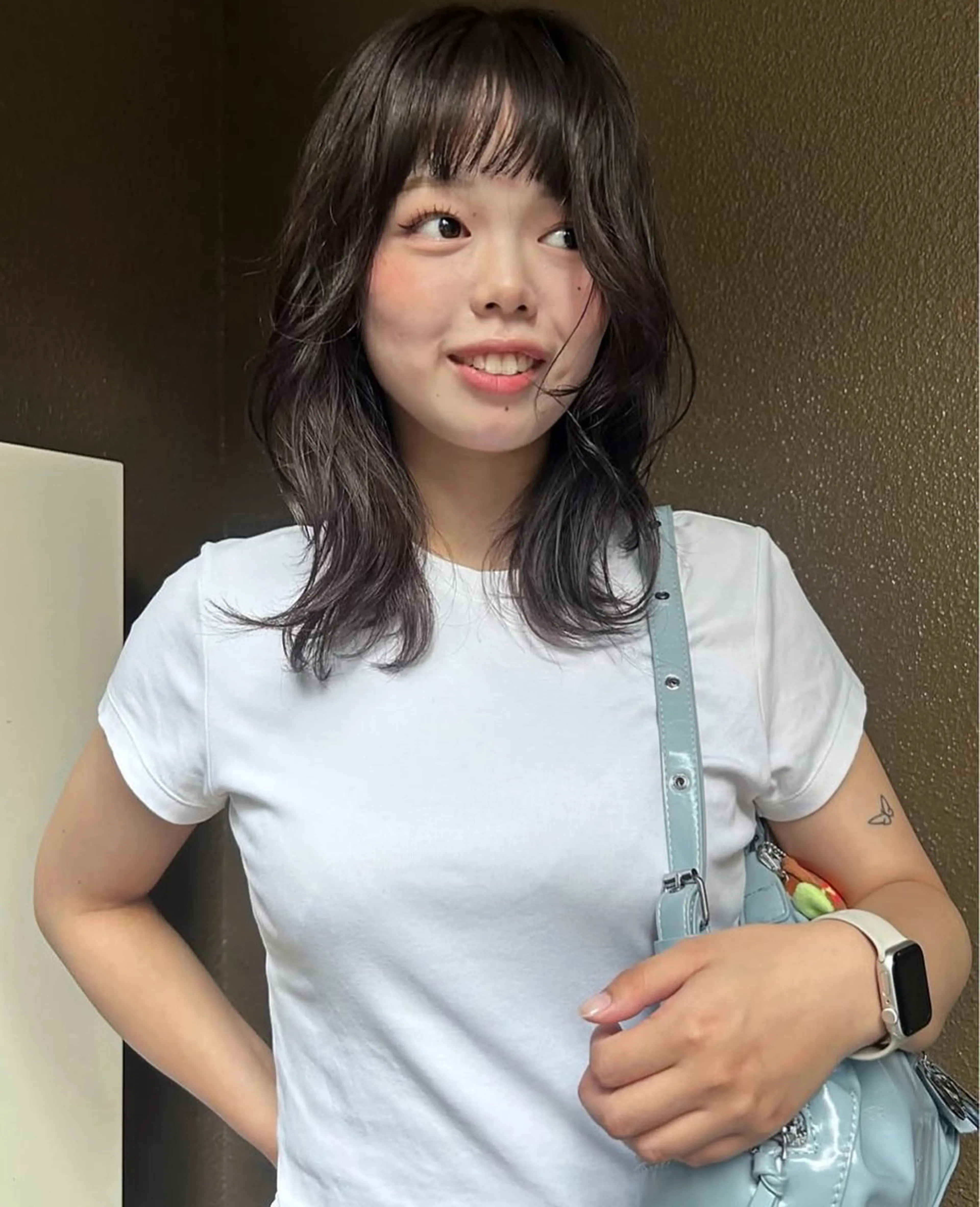 ミディアム ヘアカラー BROUN®所属・江坂カットモデル nacaのヘアスタイル