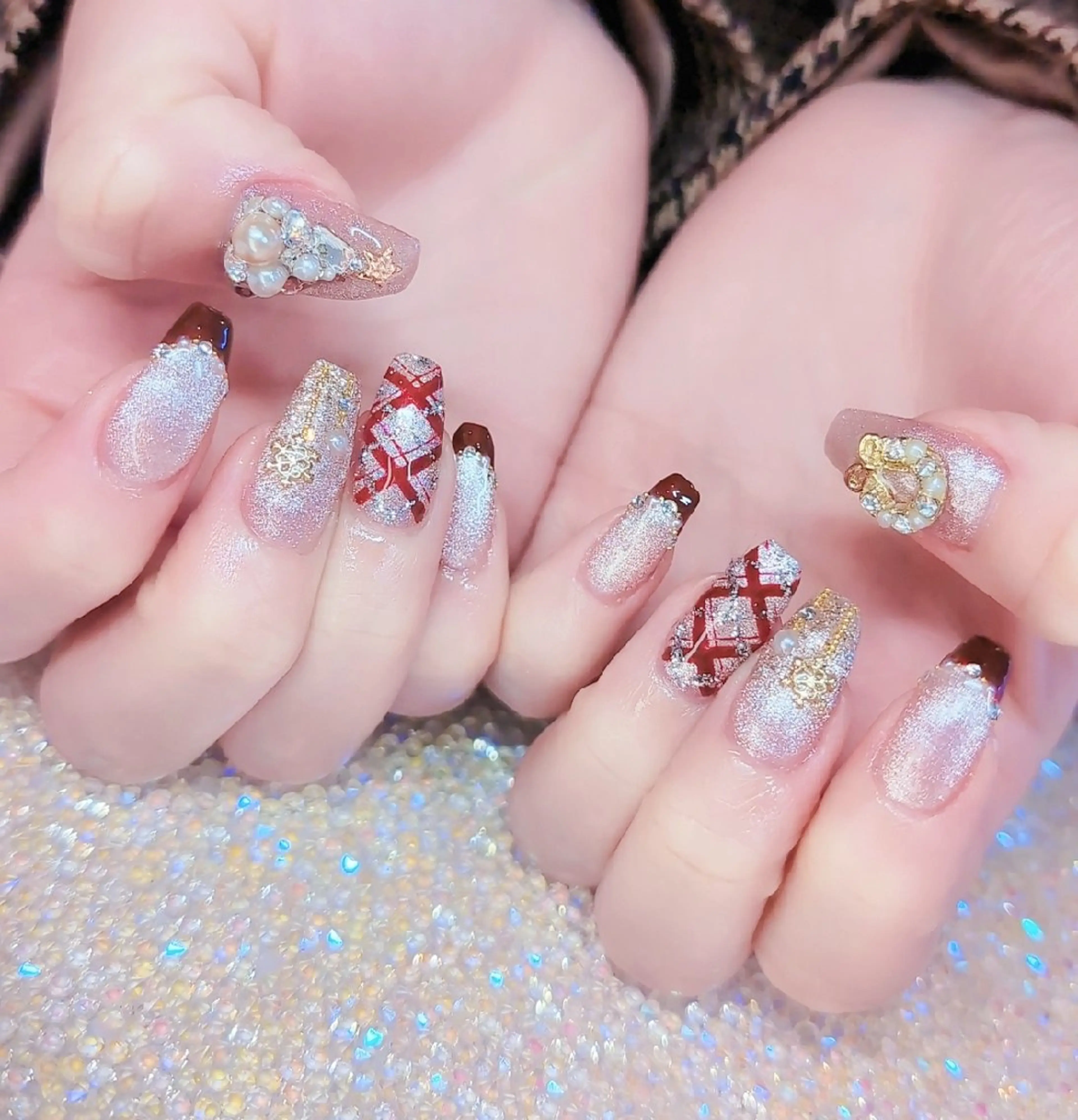 ネイル 長さ出し ジェルネイル 韓国ネイル マグネットネイル ニュアンスネイル ハンドネイル I LOVE ME  NAIL.｡.:*♡のネイルデザイン