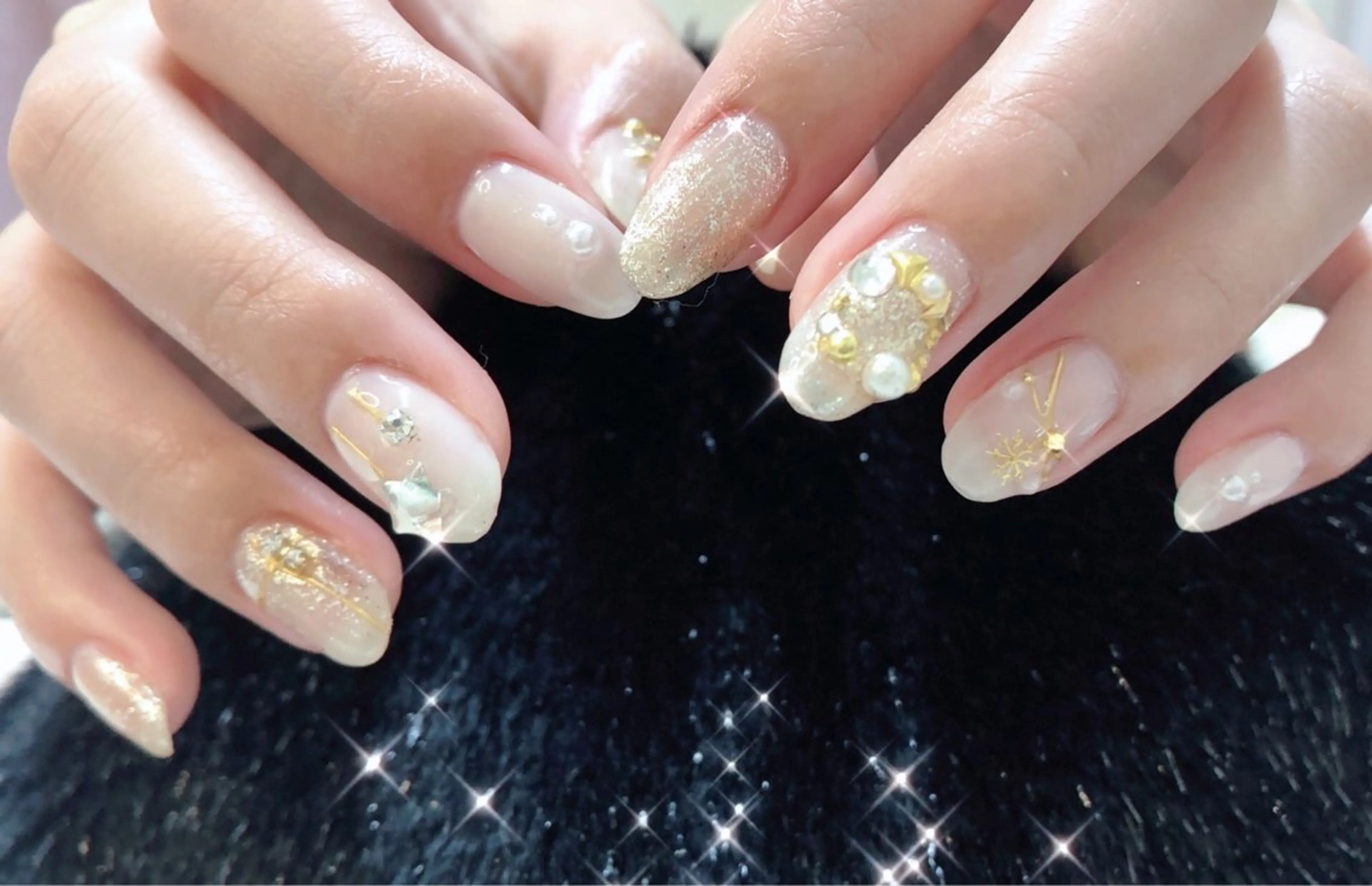 ネイル 成人式 フレンチネイル ジェルネイル ガラスフレンチ 韓国ネイル 大門浜松町 ネイルのネイルデザイン