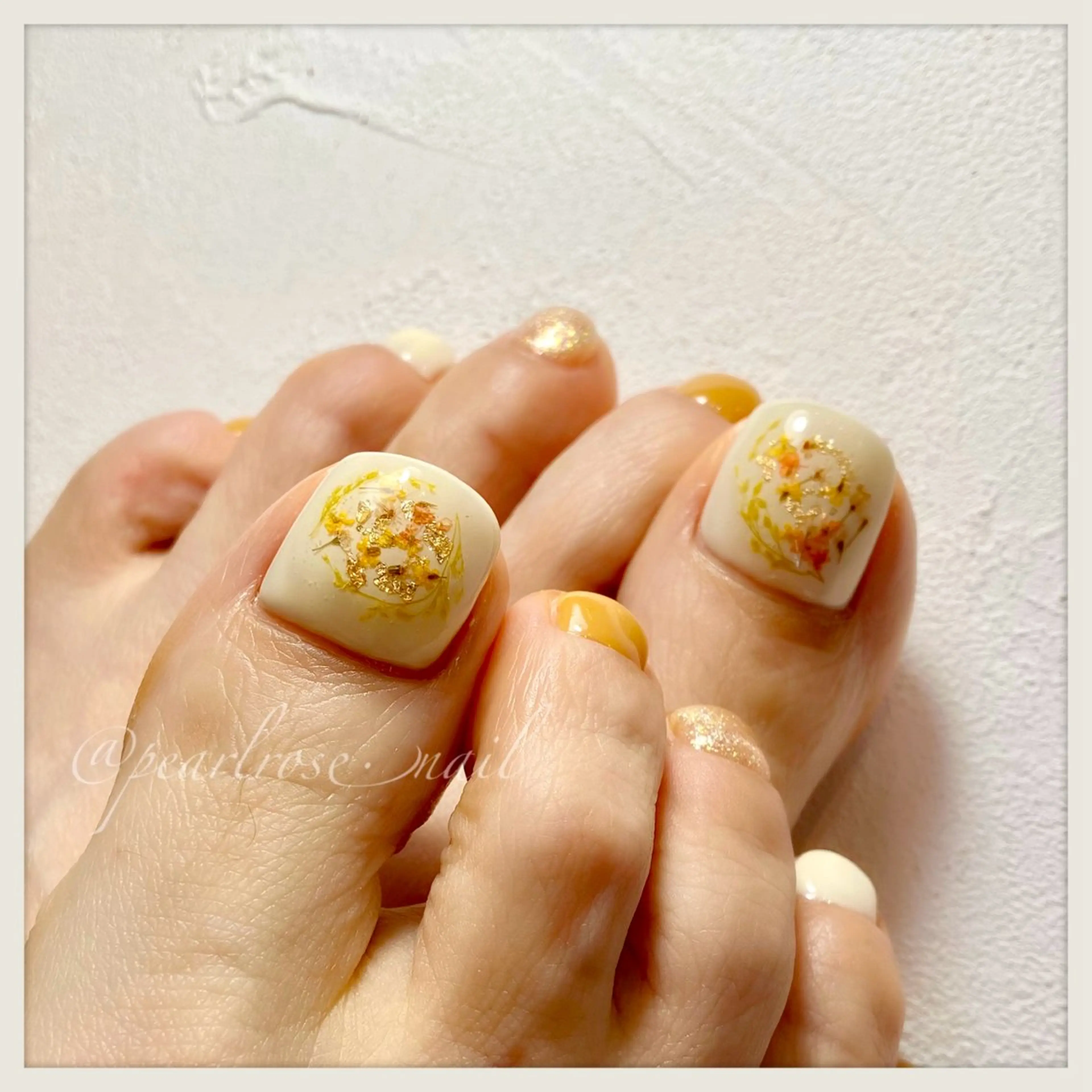 ネイル フラワーネイル フットネイル Beauty salon Ryu・ange所属・PEARL ROSE パールローズのネイルデザイン