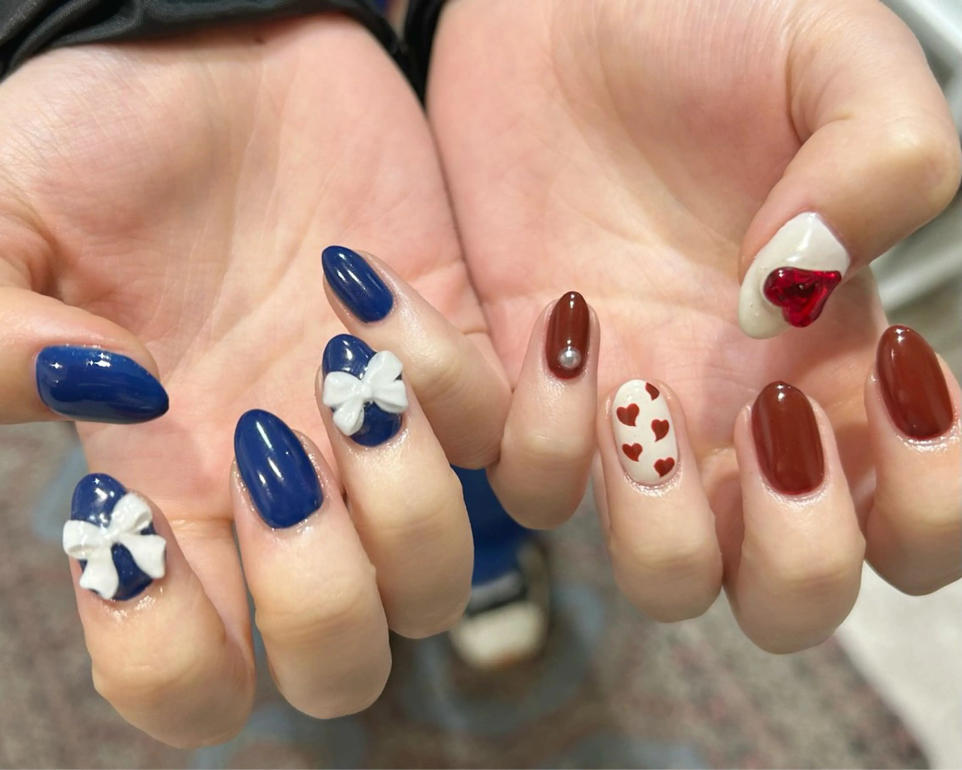 ネイル ハンドネイル 0203ムニムサン 💙Mihoのネイルデザイン