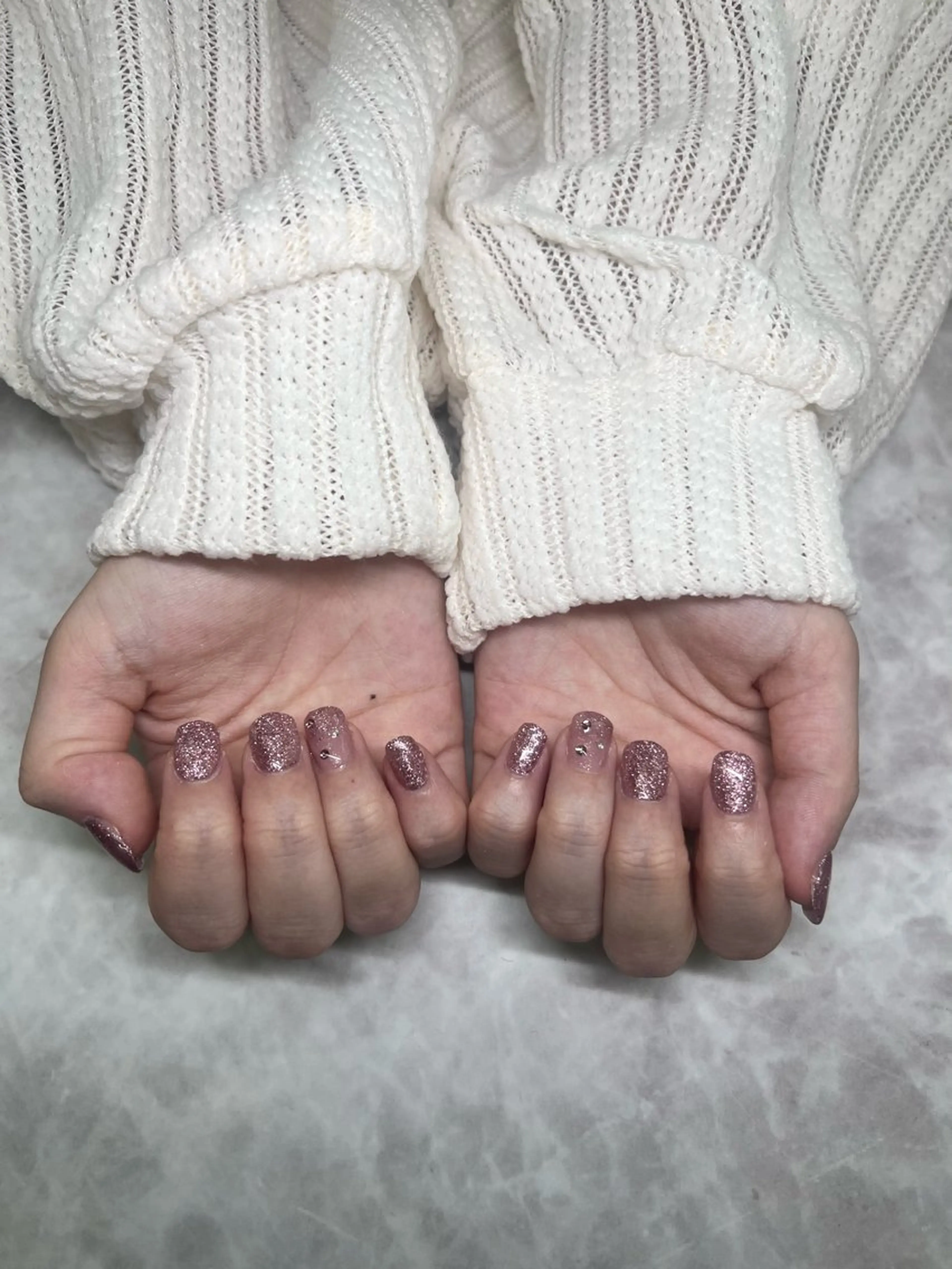 ネイル ラメ(グリッター) ピンク Bianca Yoshidaのネイルデザイン