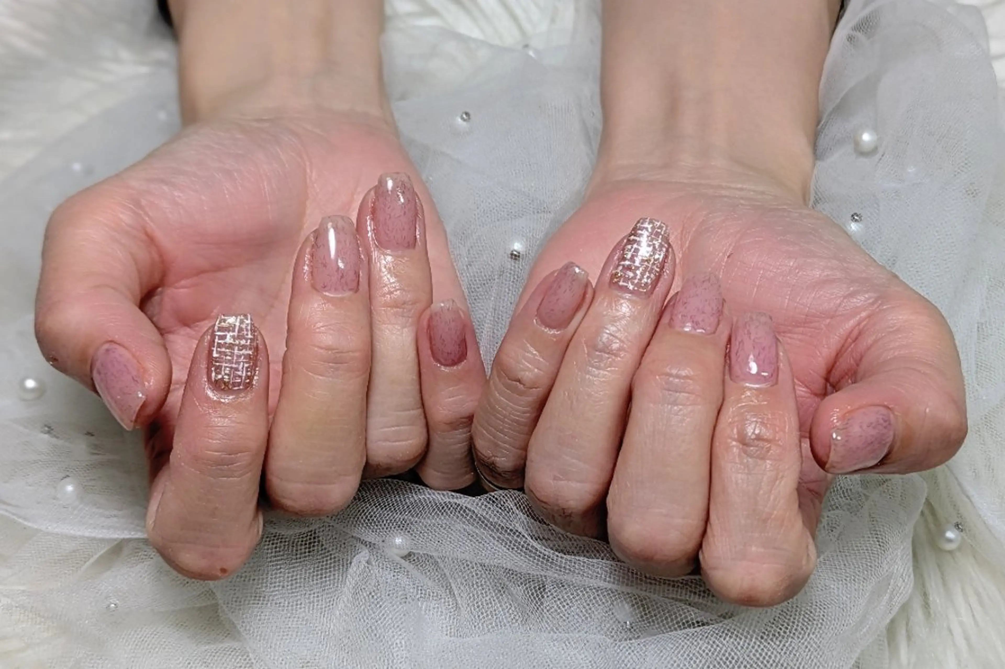ネイル ツイードネイル ハンドネイル m&pPrivate nailsalonのネイルデザイン