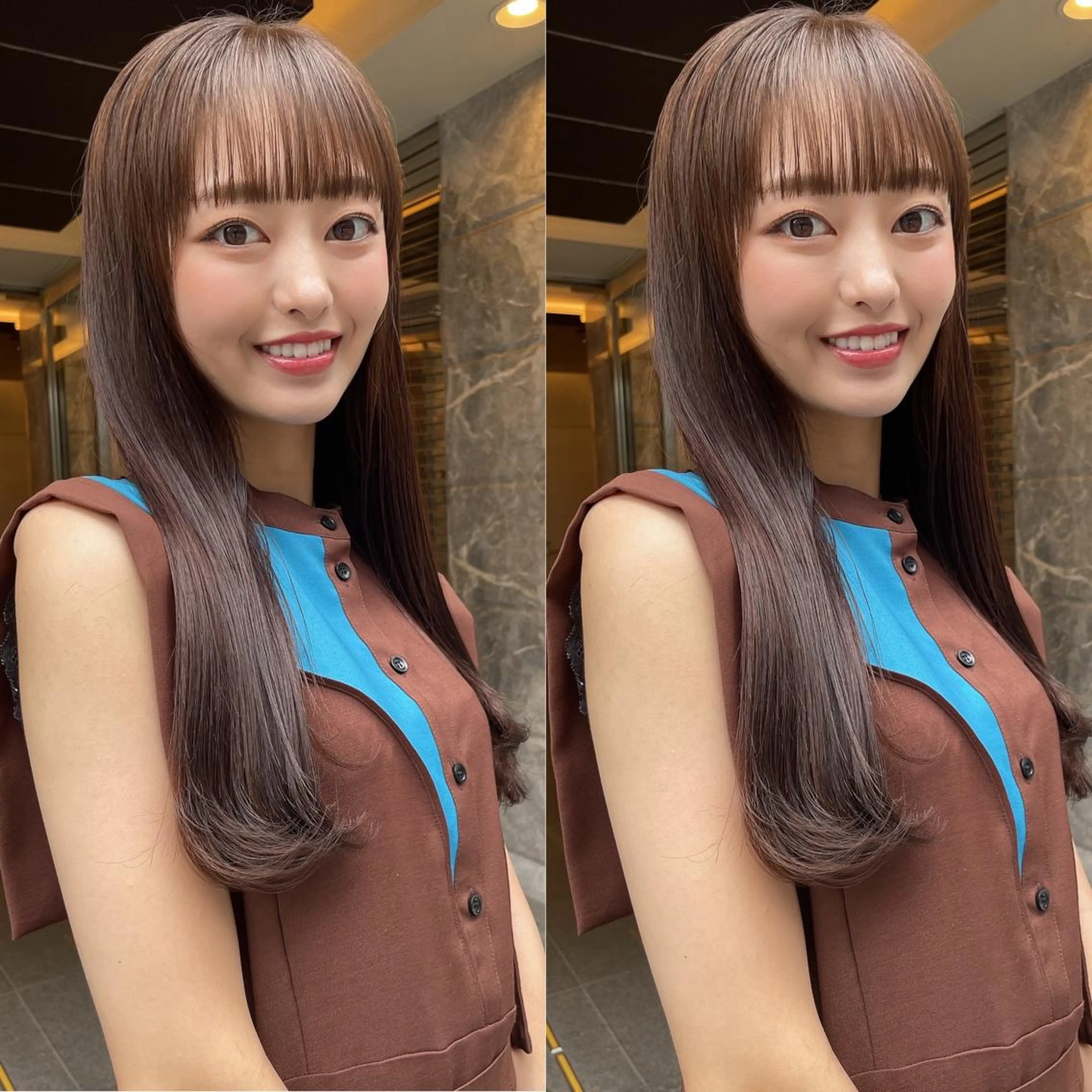 ロング カラー カット ヘアカラー トリートメント 髪質改善will hairdesignのヘアスタイル