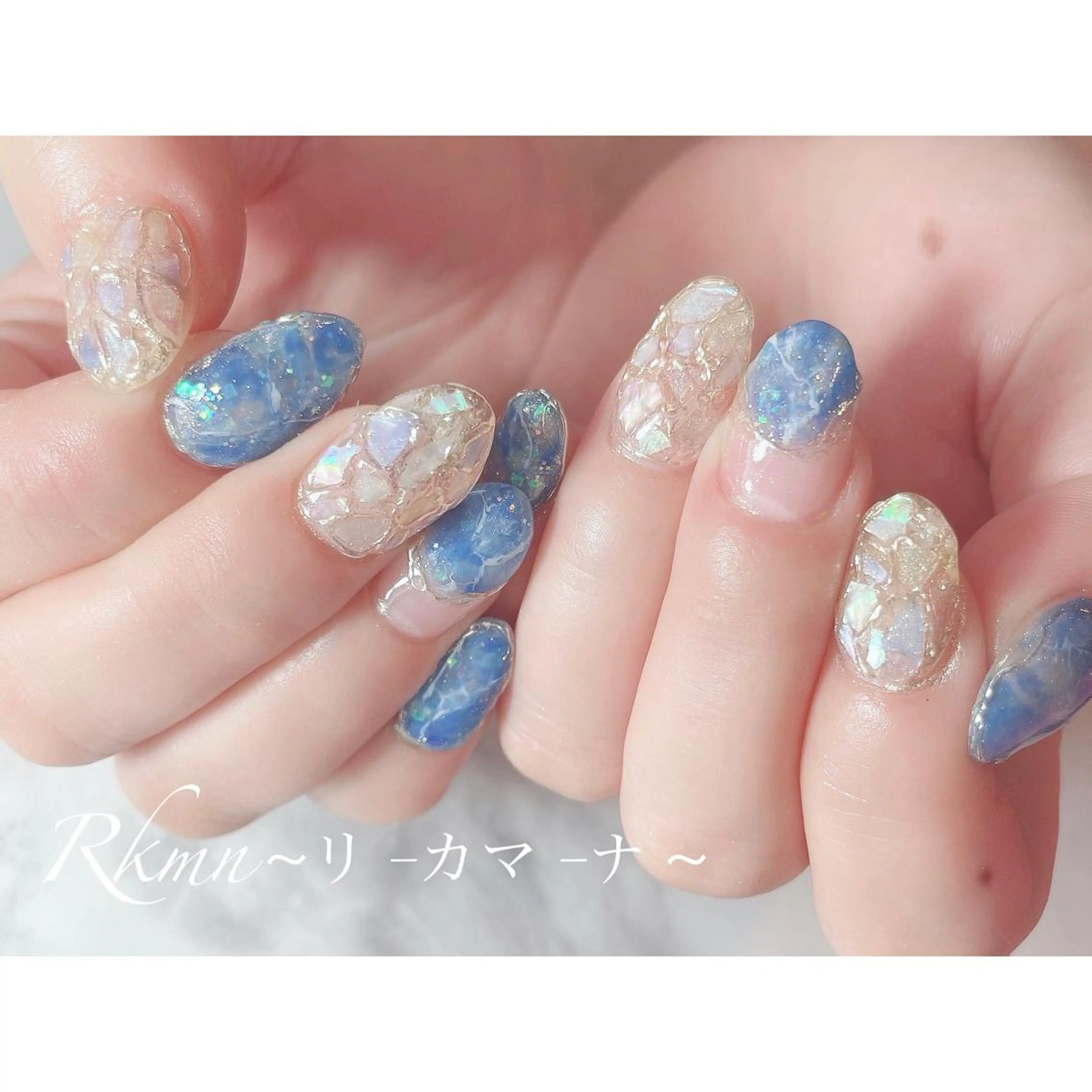 ネイル アートネイル フレンチネイル ジェルネイル グラデーション 大理石ネイル(マーブル) ハンドネイル フットネイル ハンドケア Rkmn ~リ-カマ-ナ~のネイルデザイン