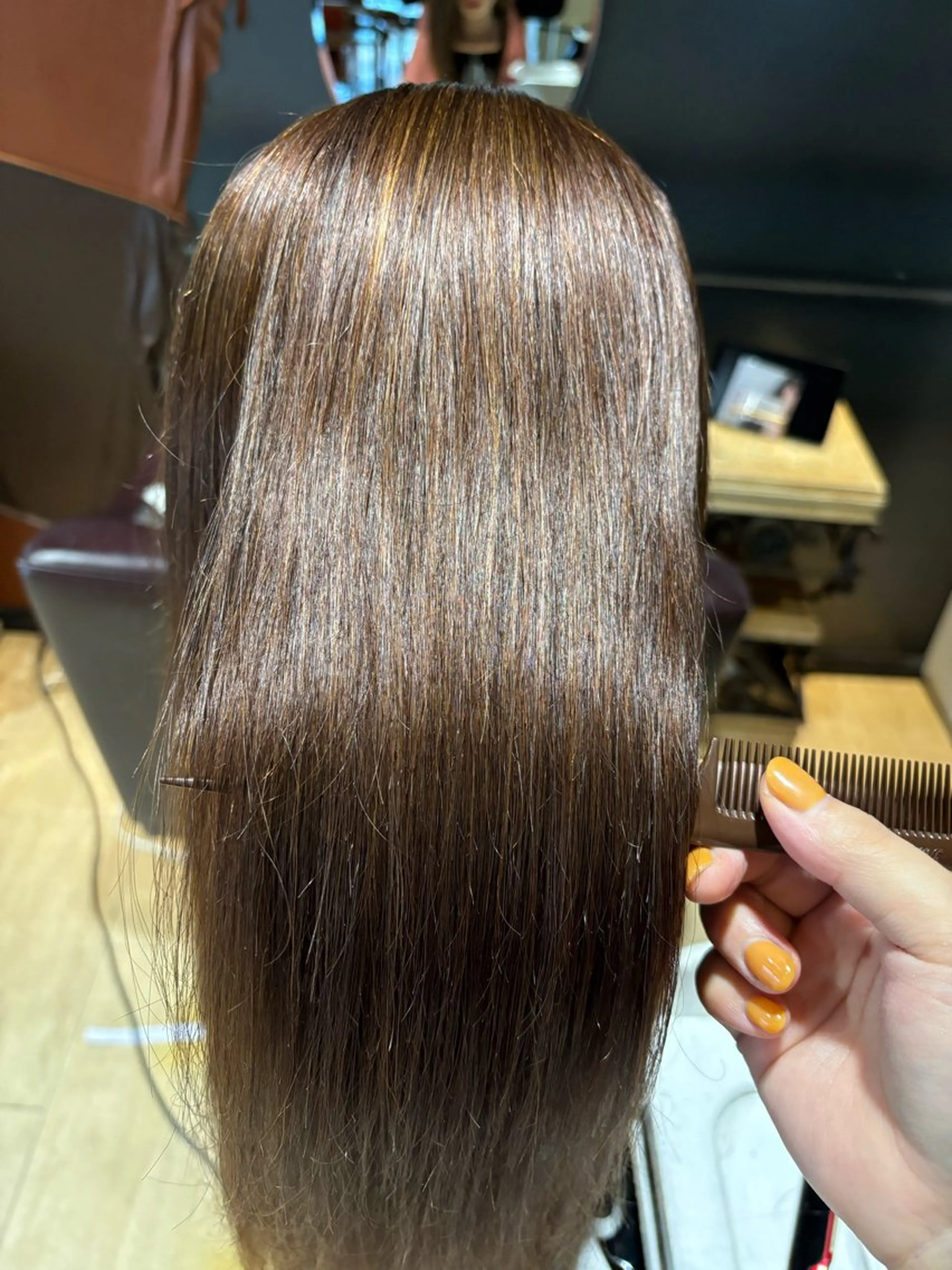 ロング カラー パーマ ヘアアレンジ メンズ キッズ 髪質改善 よしなり あみのヘアスタイル