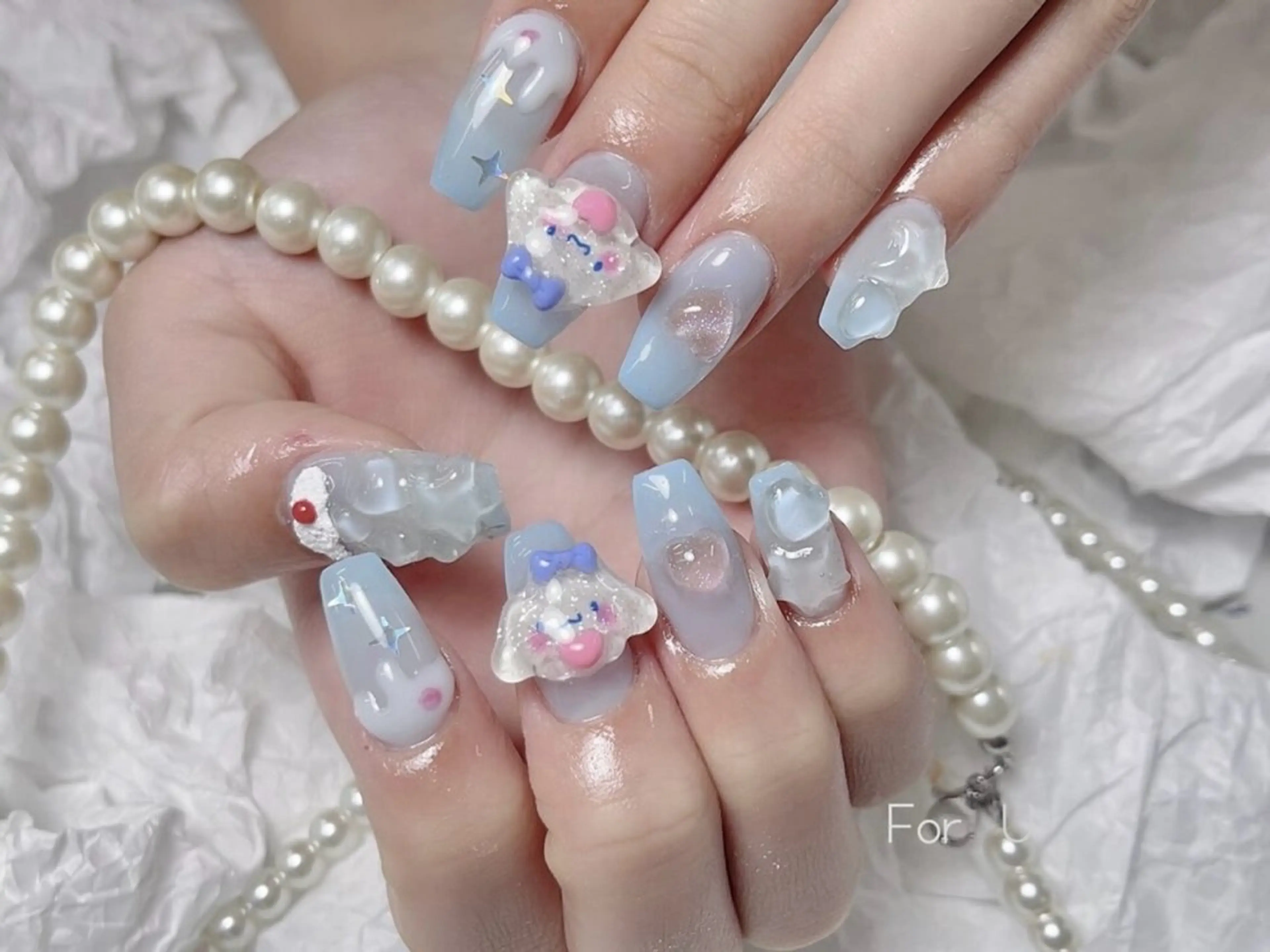 メンズ ネイル アートネイル フレンチネイル ジェルネイル キラキラネイル パラジェル ハンドネイル Bloom スカルプ専門店のネイルデザイン