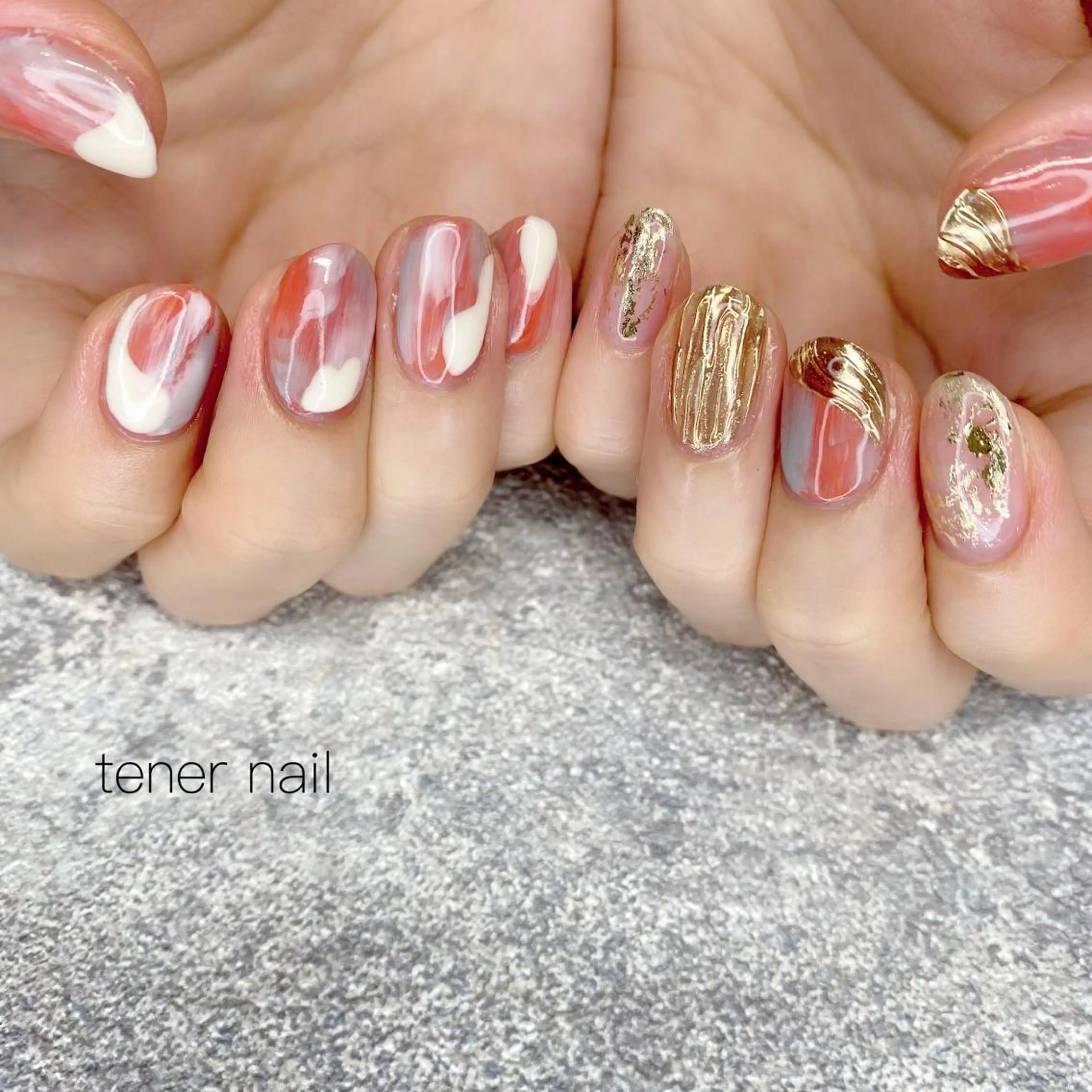 ネイル ニュアンスネイル オレンジ tener  nail  テネルネイル所属・テネルネイル tener nailのネイルデザイン