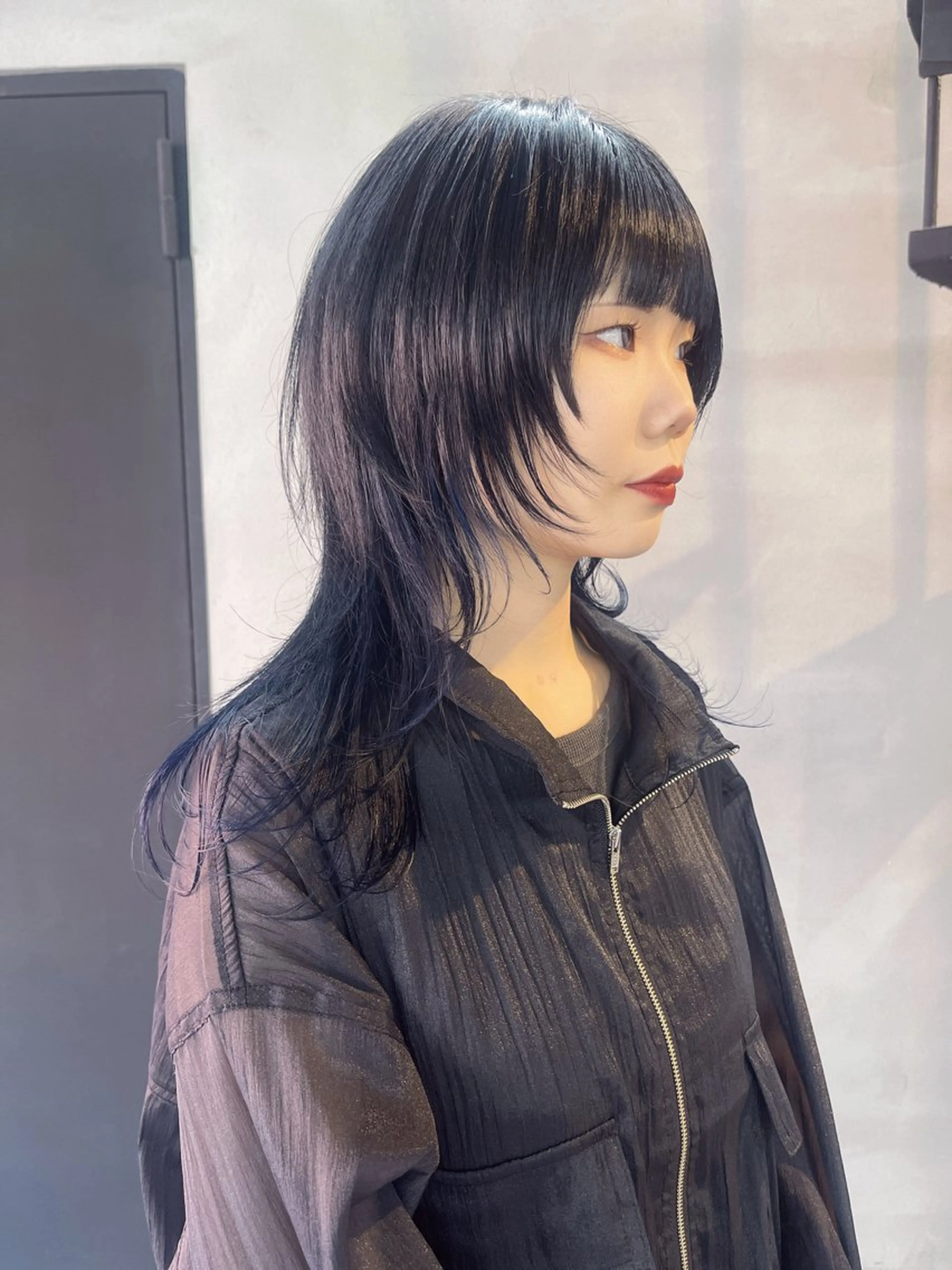 ミディアム ハッシュカット レイヤーカット ウルフカット ウルフレイヤー カット ヘアカラー 柏 ウルフ/レイヤー 田中佐和🐺のヘアスタイル