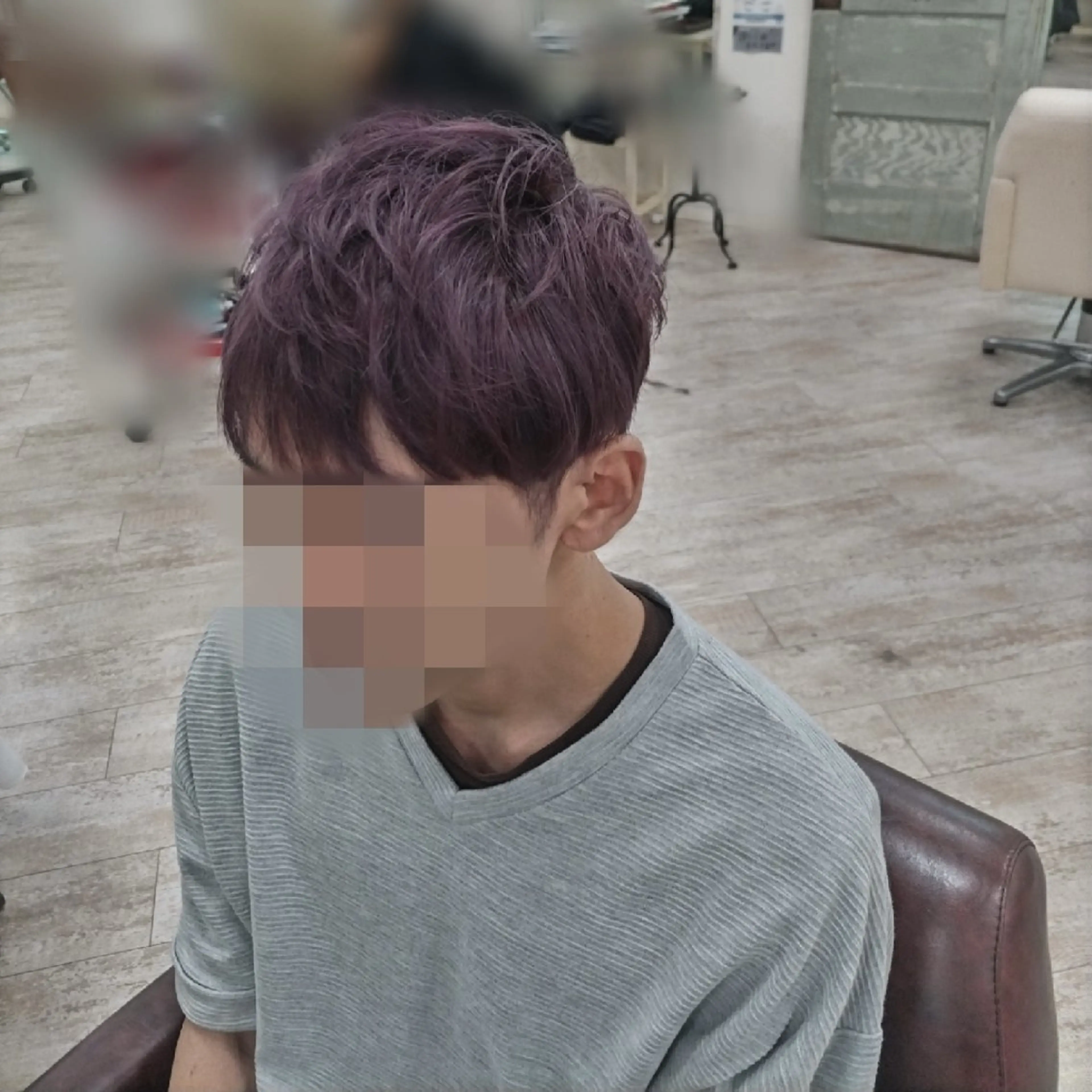 ショート メンズ カラー ラベンダーカラー ピンクカラー ピンクラベンダー メリー所属・磯崎 美幸のヘアスタイル