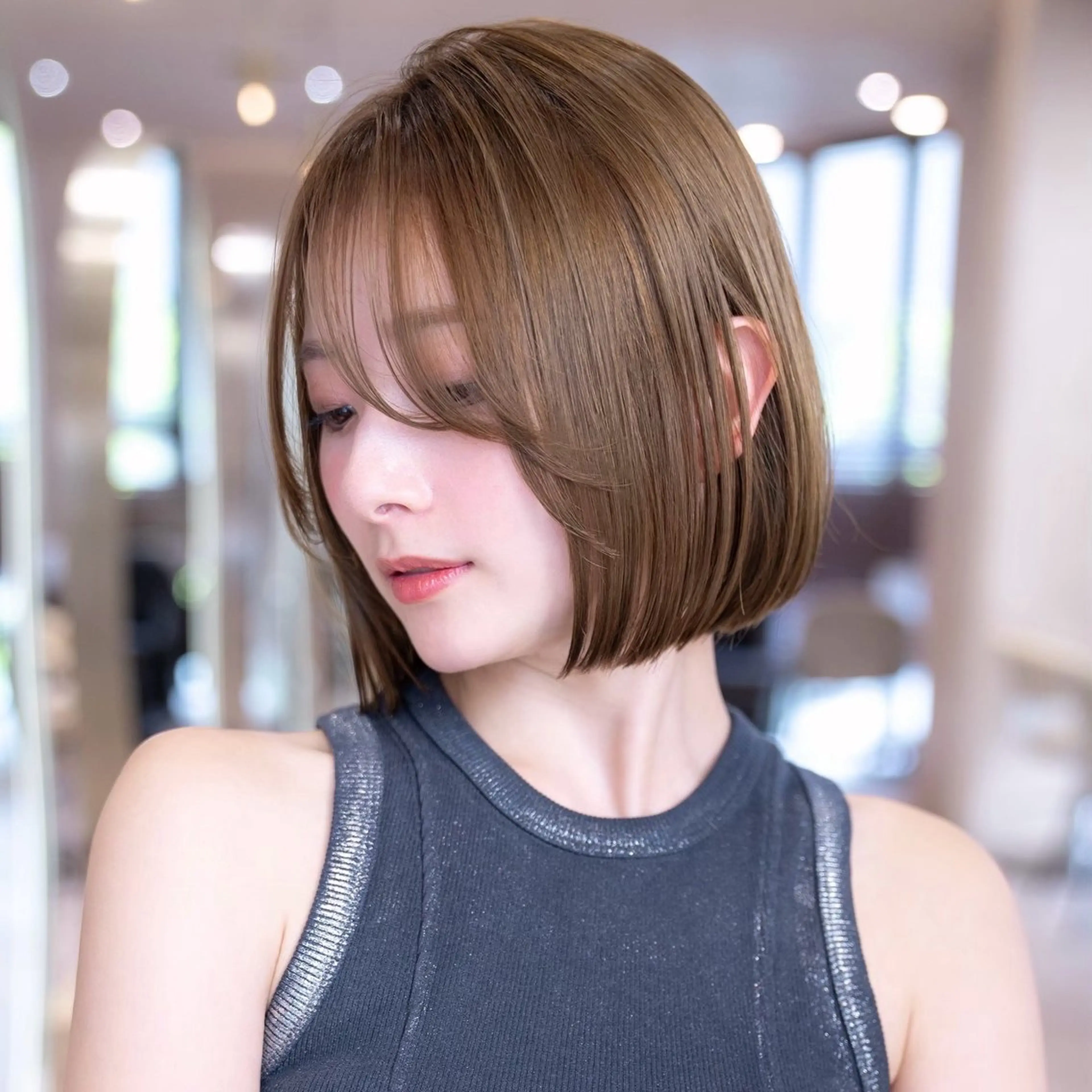 ミディアム カラー カット トリートメント 渋谷/レイヤーボブ・ 透明感カラーしょうごのヘアスタイル