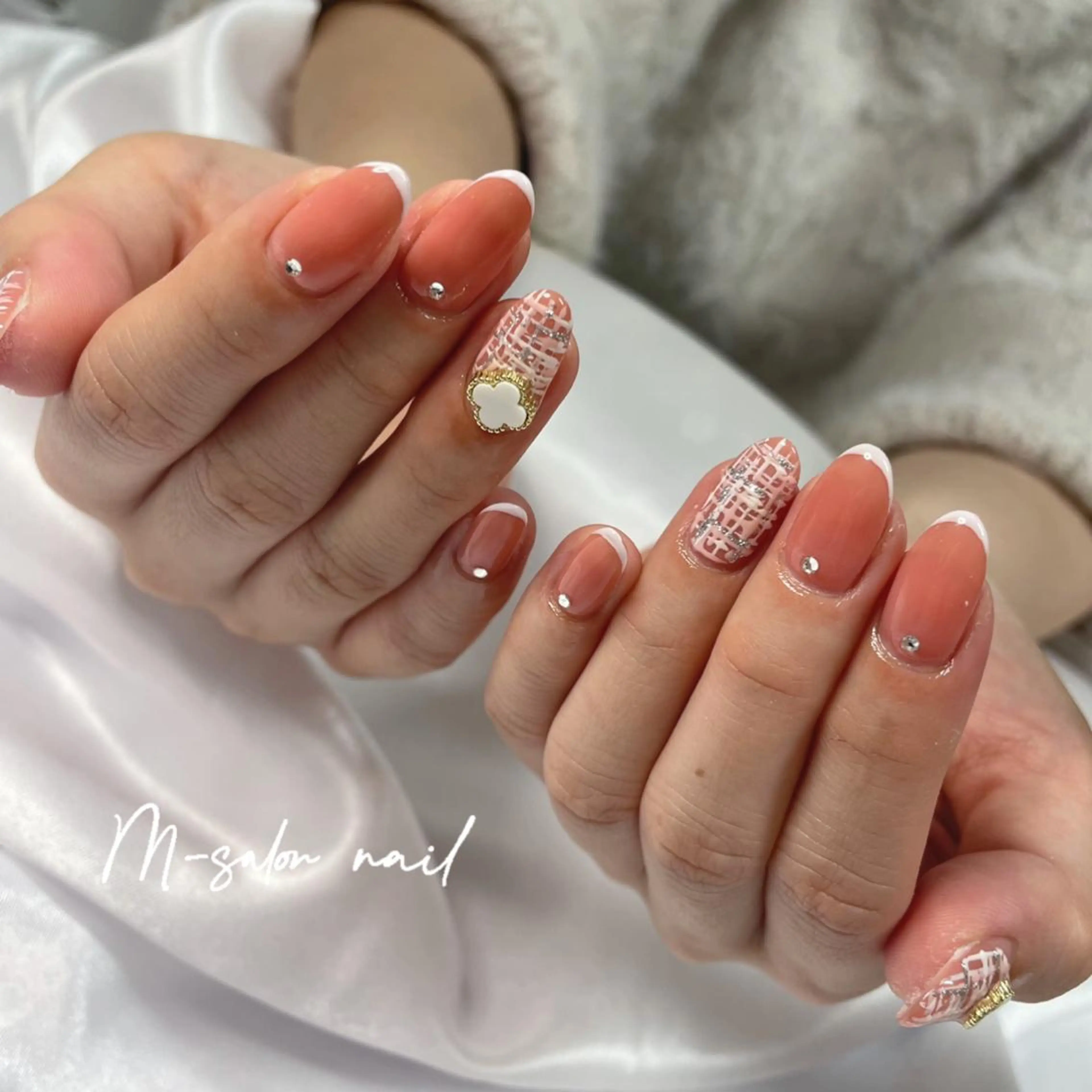 ネイル ツイードネイル ハンドネイル 韓国/網紅/パーツ M-salonのネイルデザイン