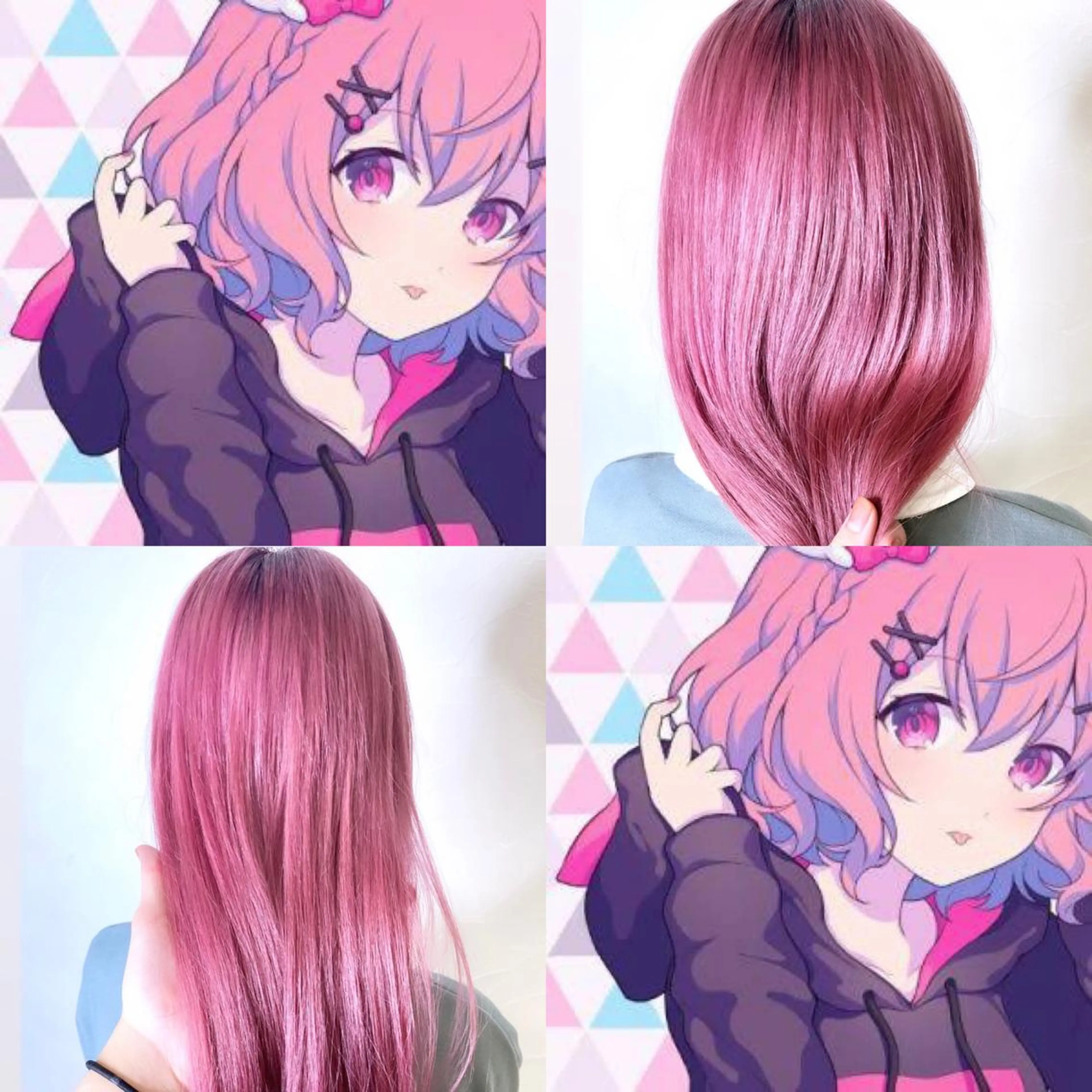 ロング カラー メンズ ピンクカラー 熊谷ウルフ・レイヤー あゆむのヘアスタイル