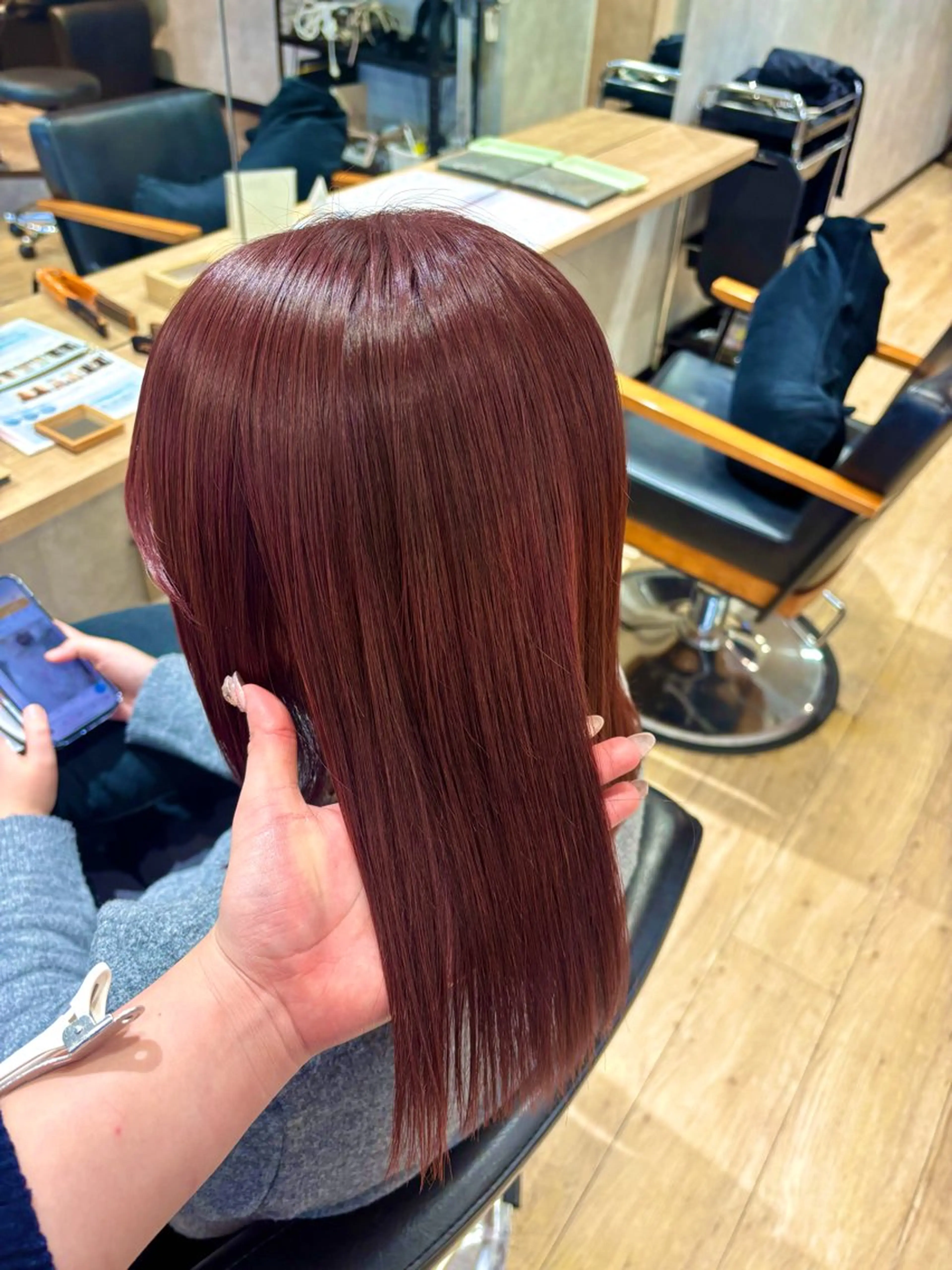 ミディアム カラー カット ヘアカラー トリートメント 🎀Maho🎀ボブ × 髪質改善のヘアスタイル