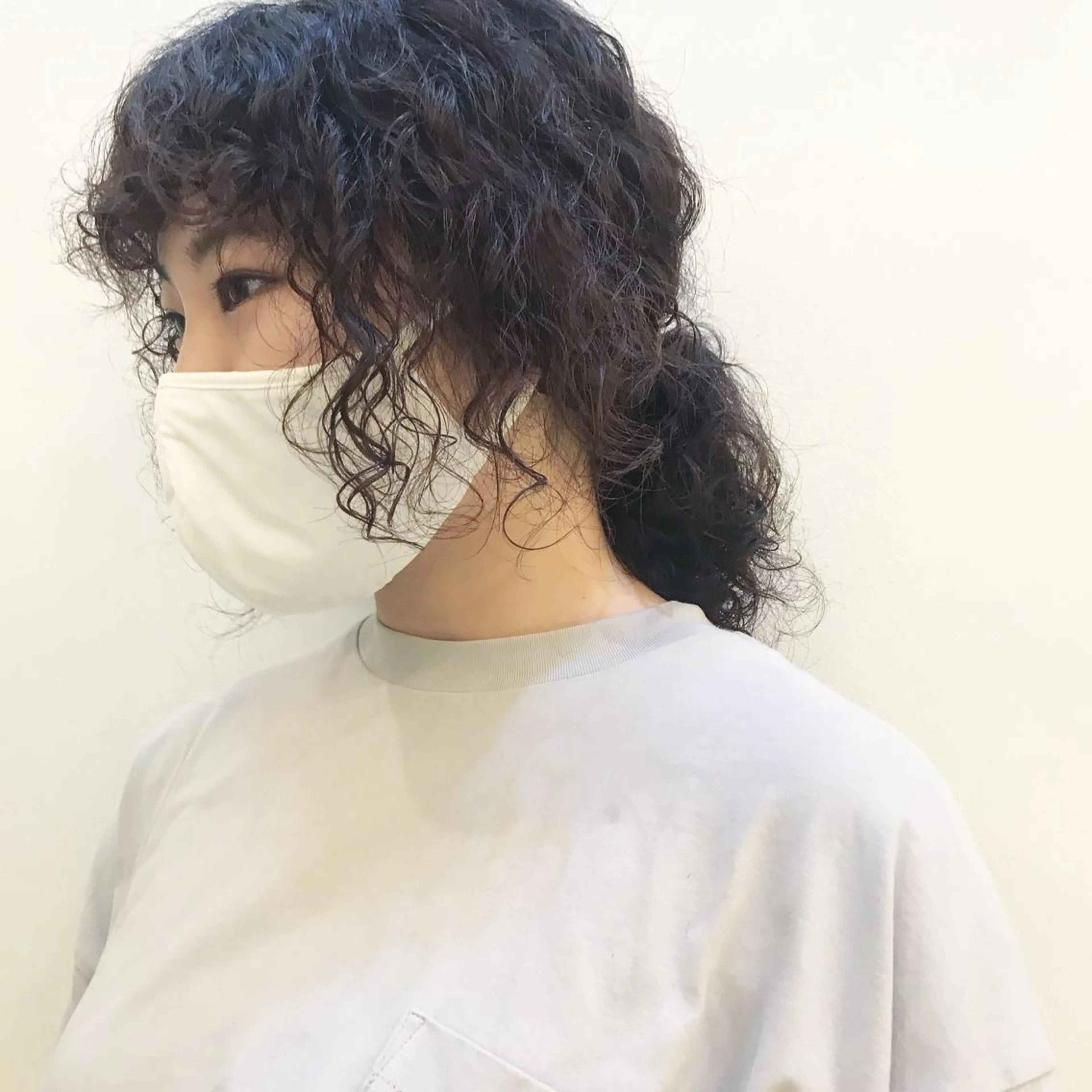 セミロング パーマ 嶋佐 昌大 シマサマオのヘアスタイル