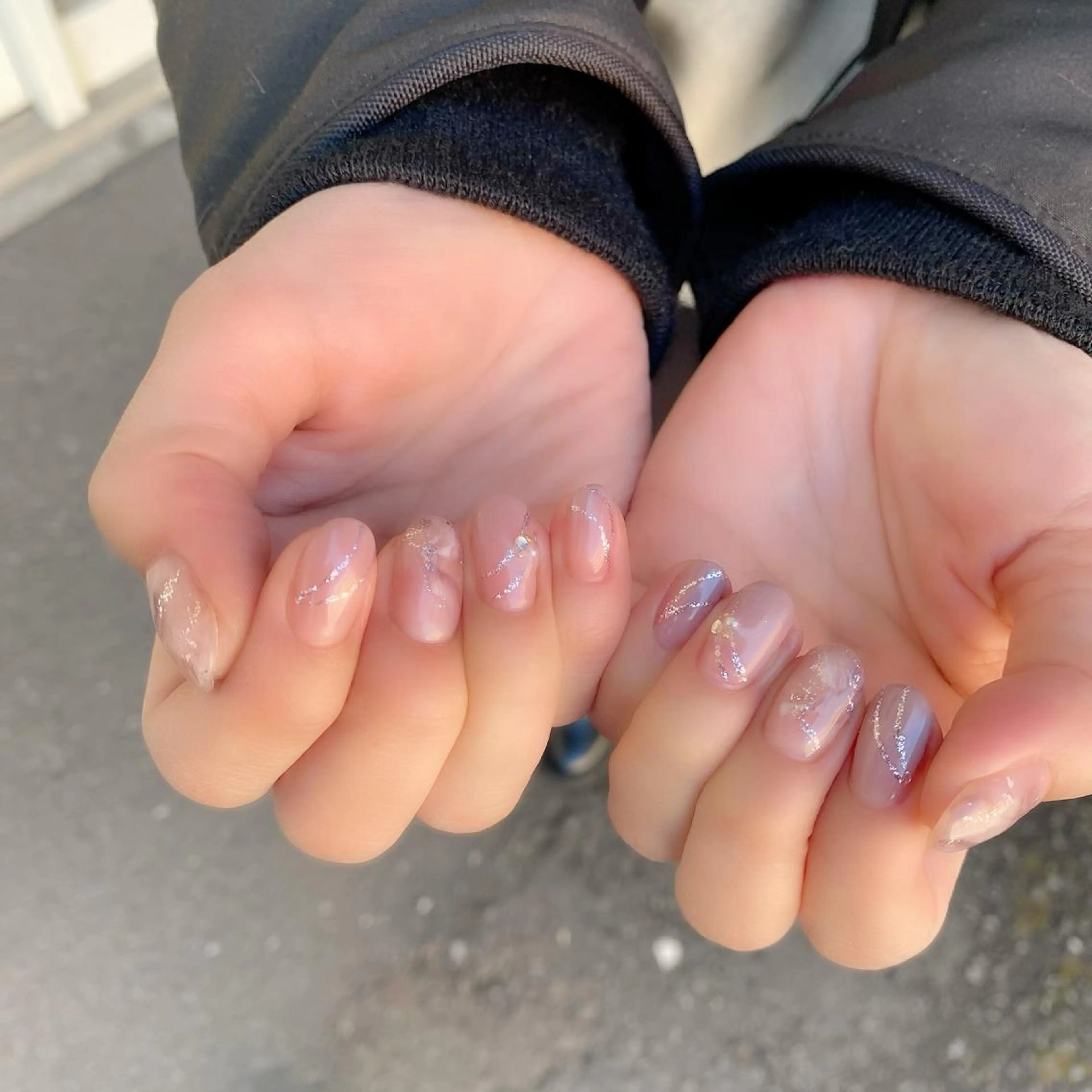 ネイル ブラウン ニュアンスネイル 冬ネイル ハンドネイル Salon Ｋのネイルデザイン