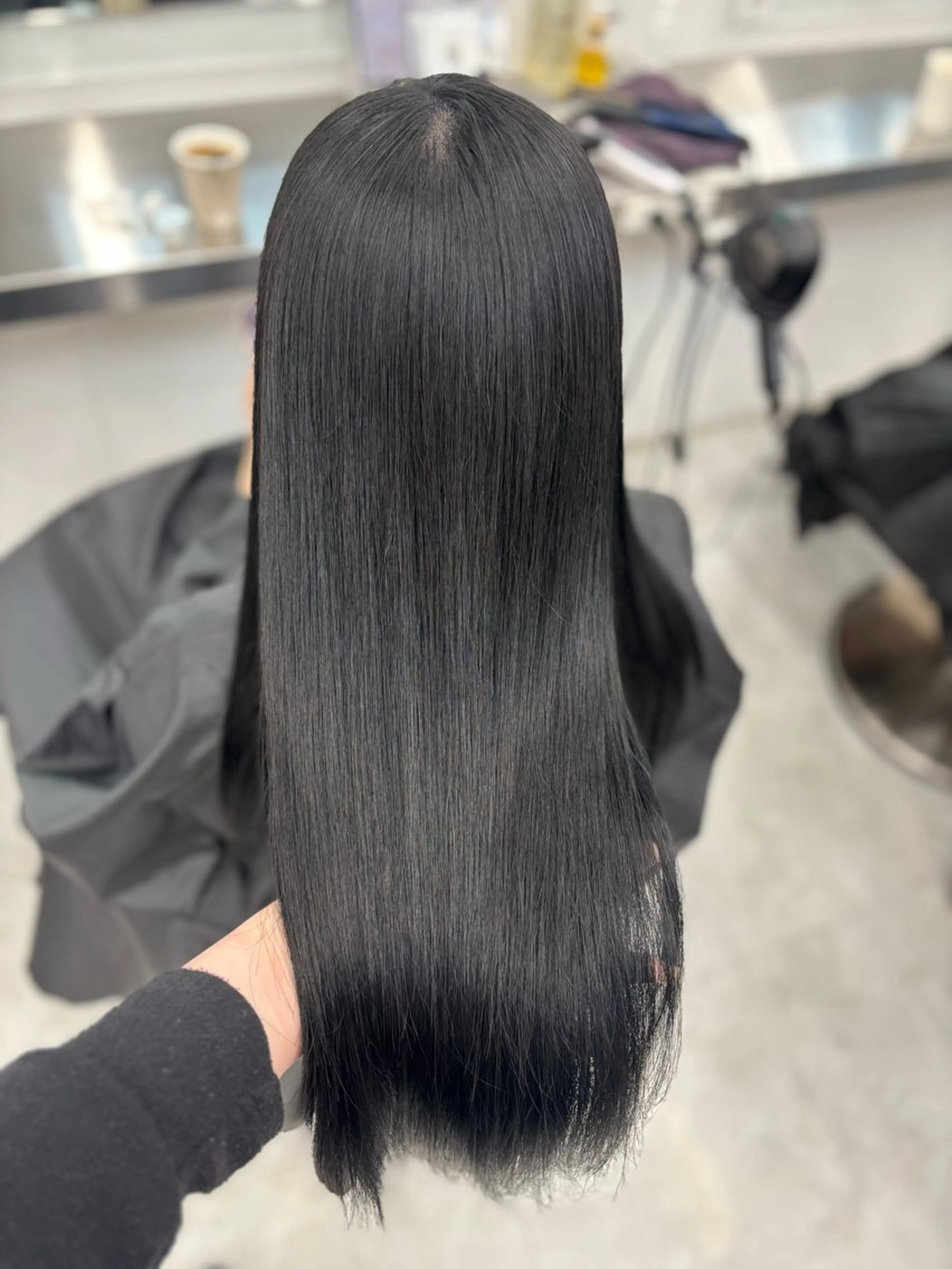 ロング カラー カット ヘアカラー 縮毛矯正 トリートメント 韓国風暗髪ヘア🤍 🫧MIREIのヘアスタイル