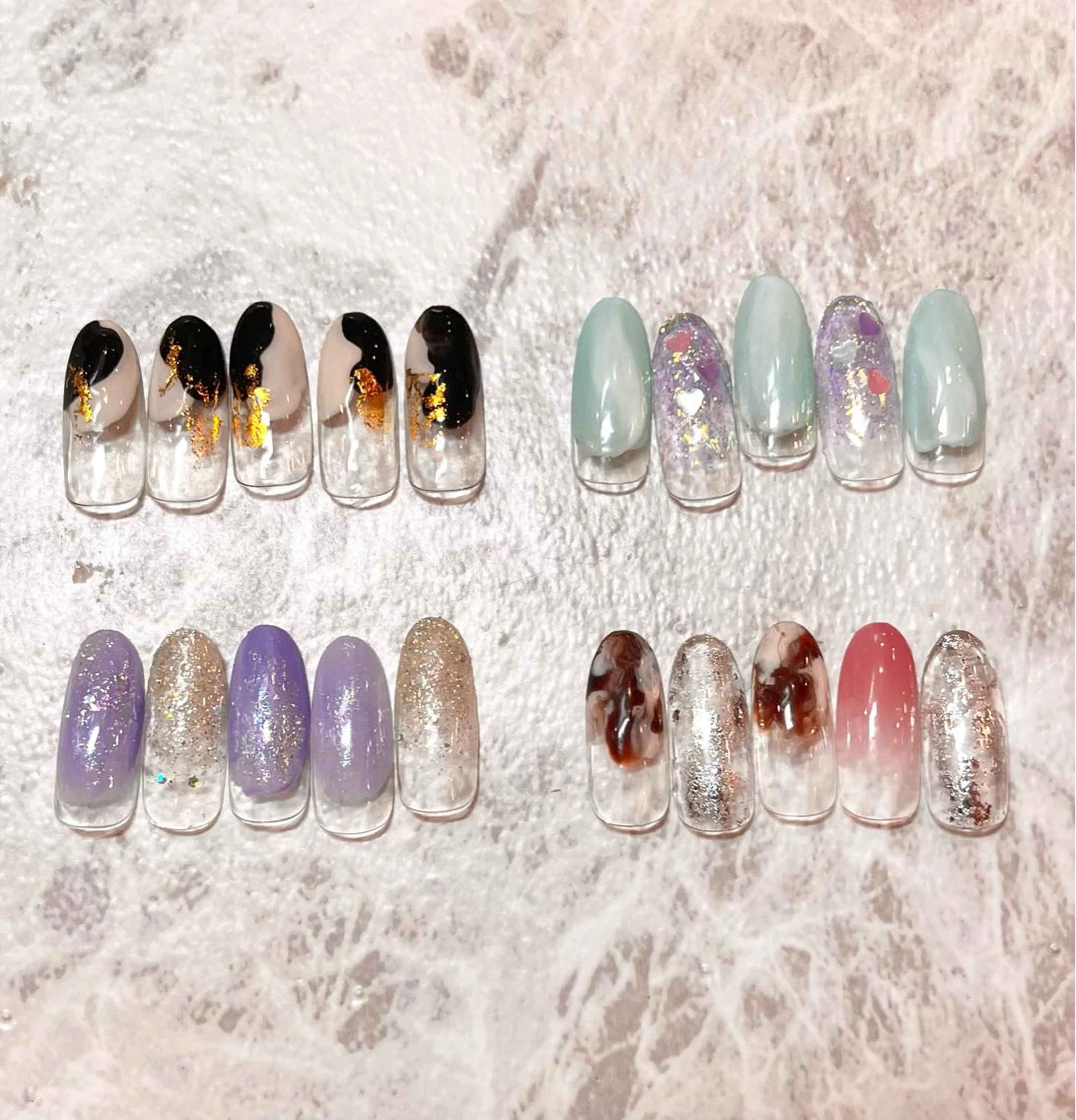 ネイル オーロラネイル クリアネイル ガーリー ハート ホログラムネイル para ☀︎ sol by BECK所属・Para Sol nail　Maoのネイルデザイン