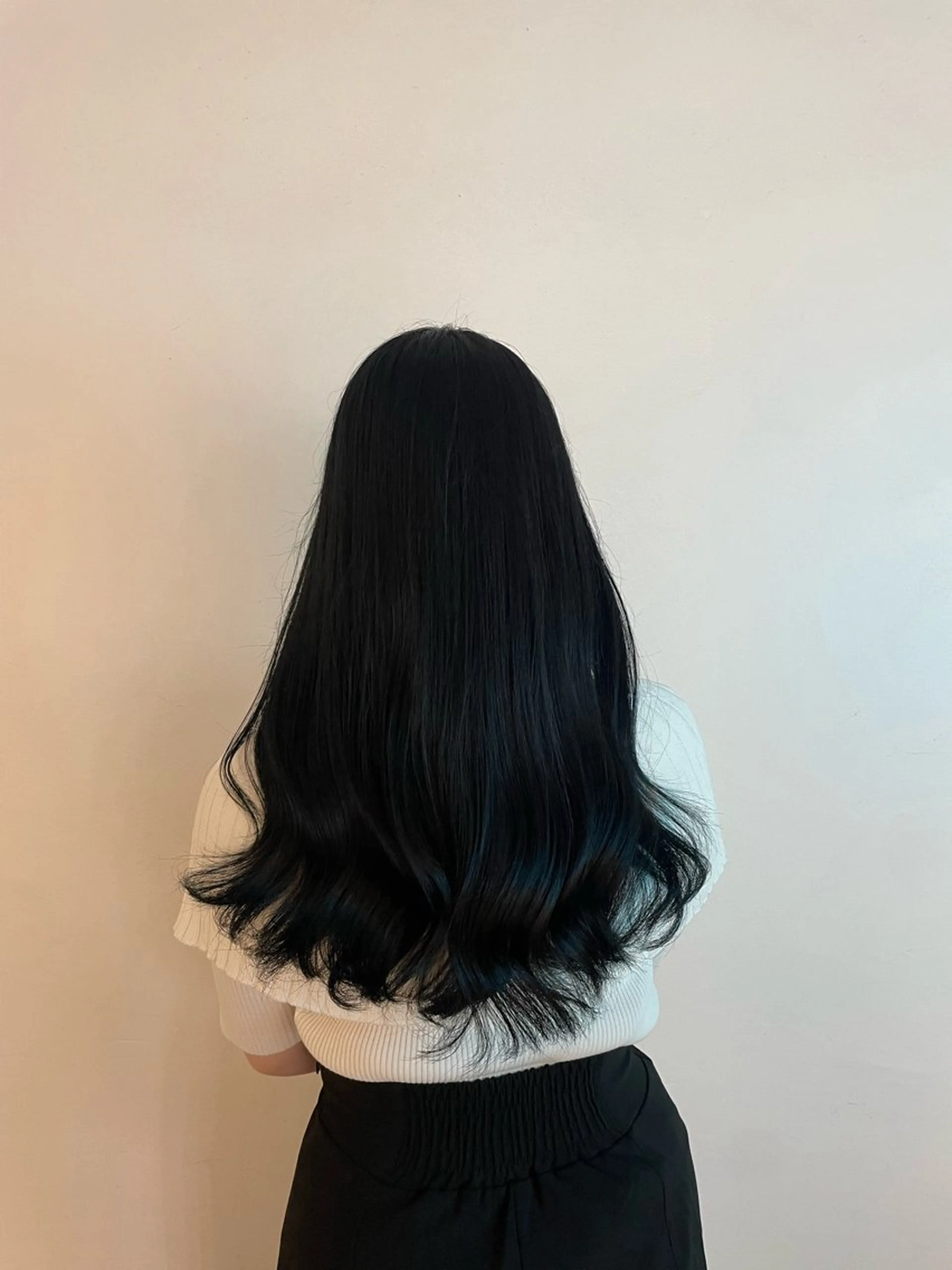 ロング カラー 黒髪 ブルーカラー ブルーブラック カット ヘアカラー 🌟暖色系ハイトーン 🌟AIのヘアスタイル