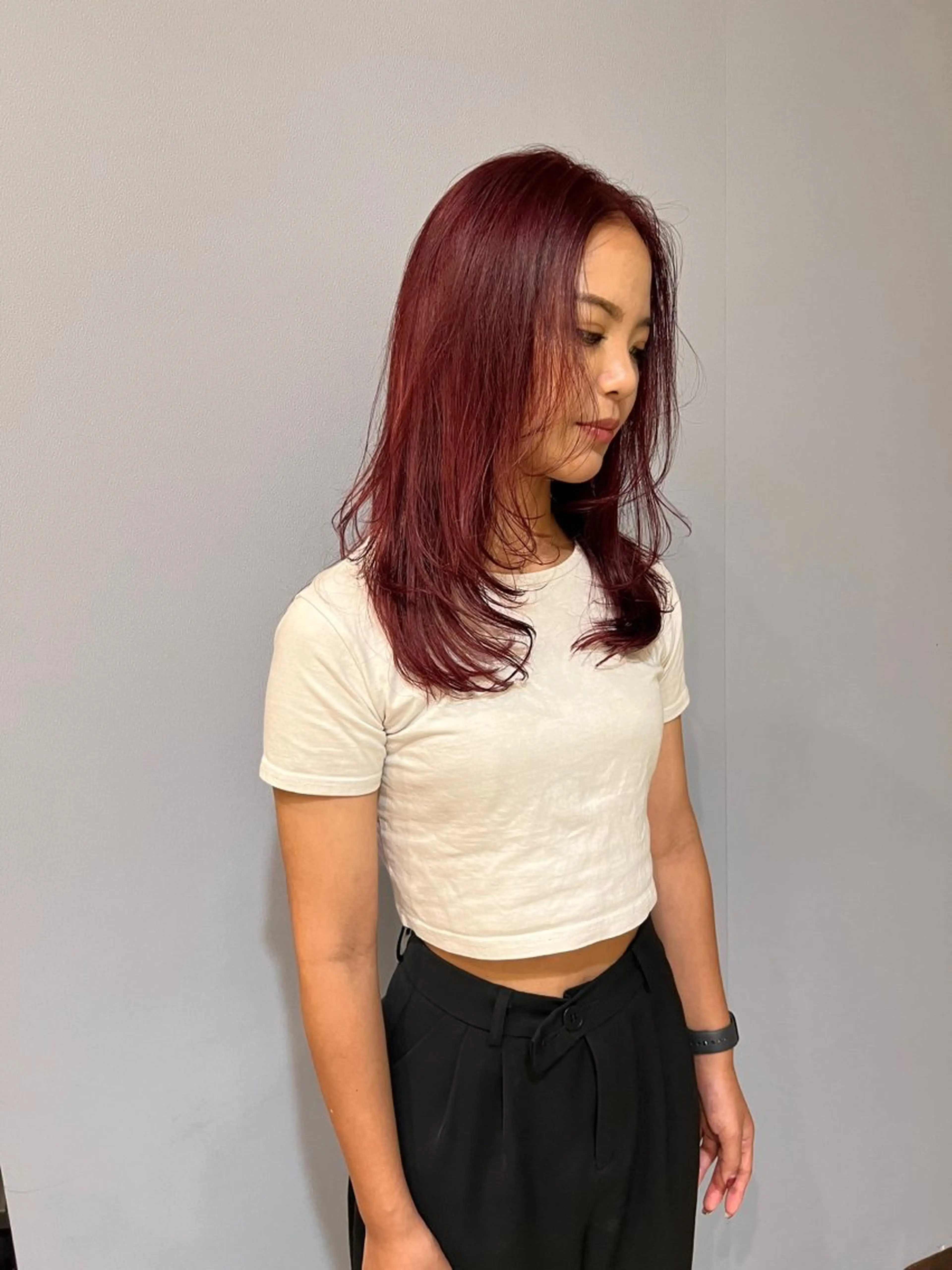 セミロング カラー ヘアカラー トリートメント 宮原 佳苗のヘアスタイル