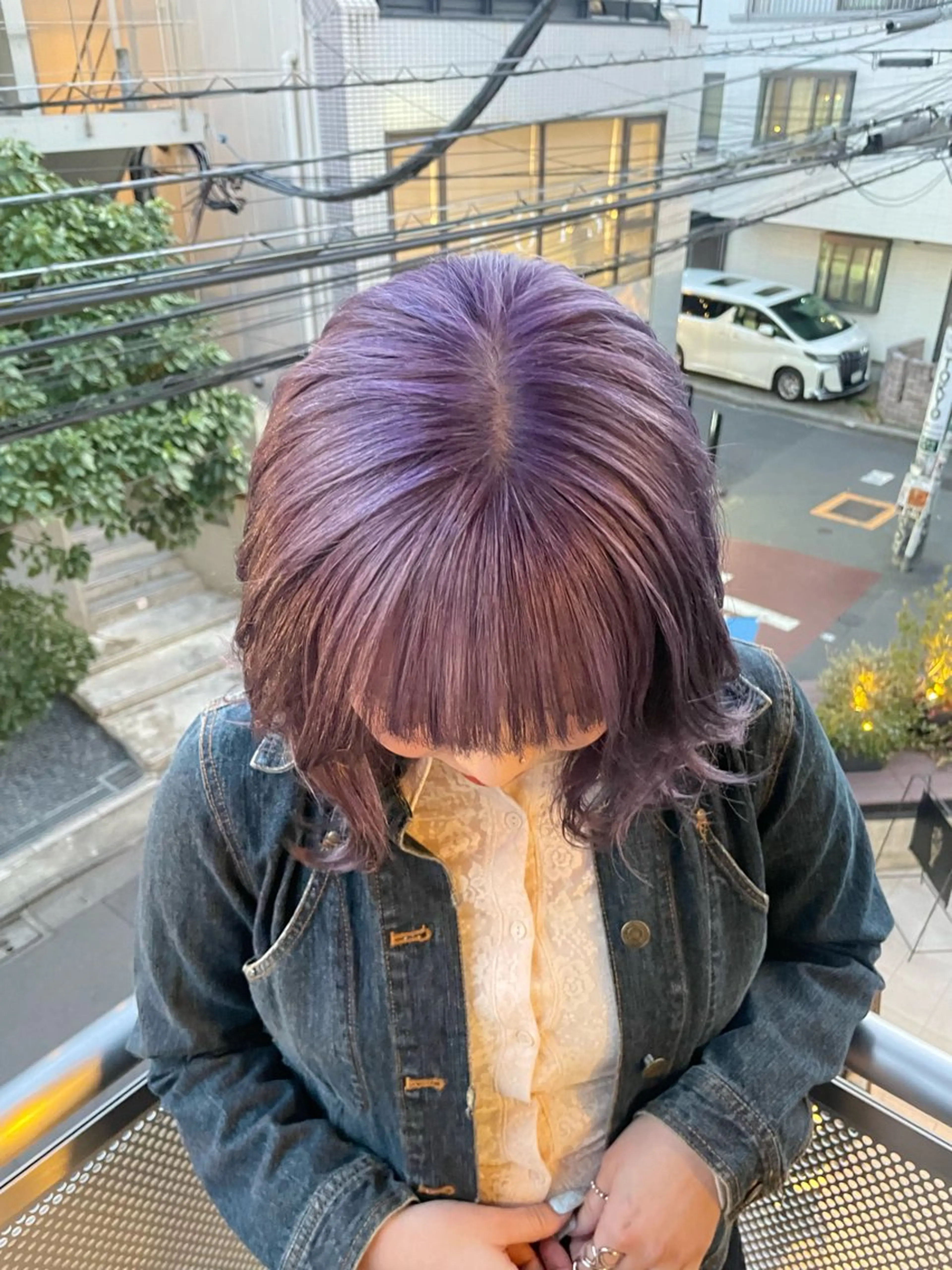 カラー ラベンダーカラー ラベンダーグレー ヘアカラー トリートメント ミルクティーベージュ ブリーチ🖤サヤカのヘアスタイル