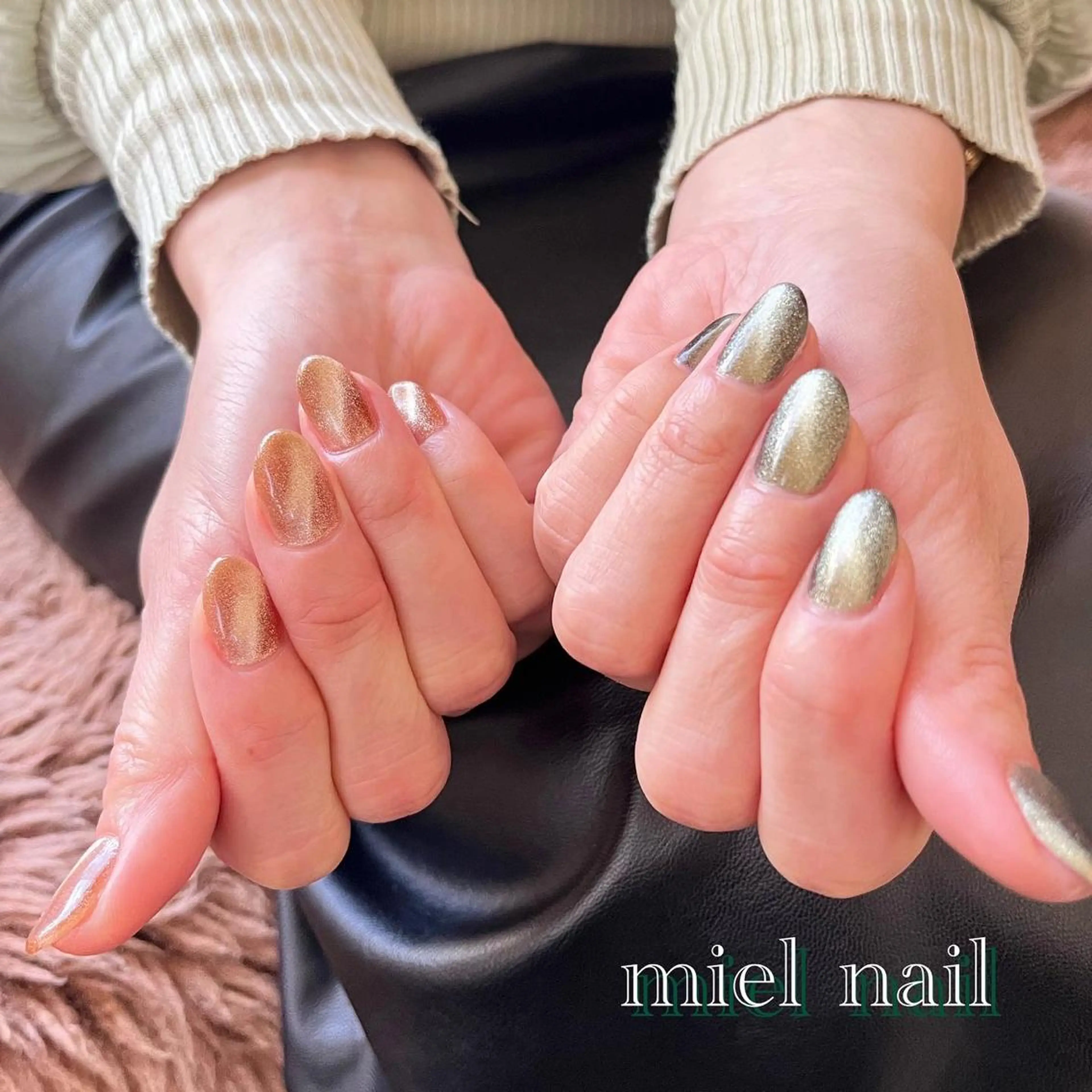 ネイル マグネットネイル 春ネイル ハンドネイル miel nailのネイルデザイン