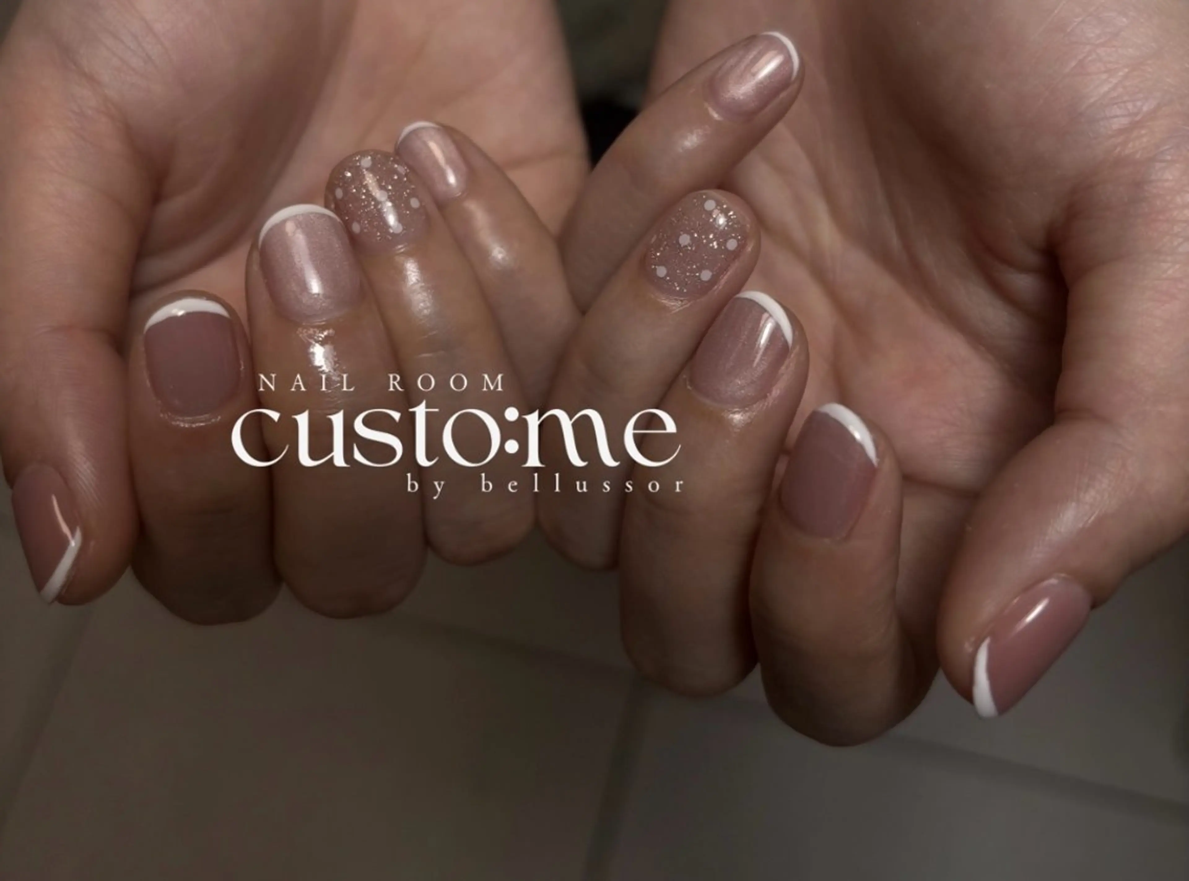 ネイル ドット フレンチネイル ハンドネイル custo:me所属・custom：me shunaのネイルデザイン