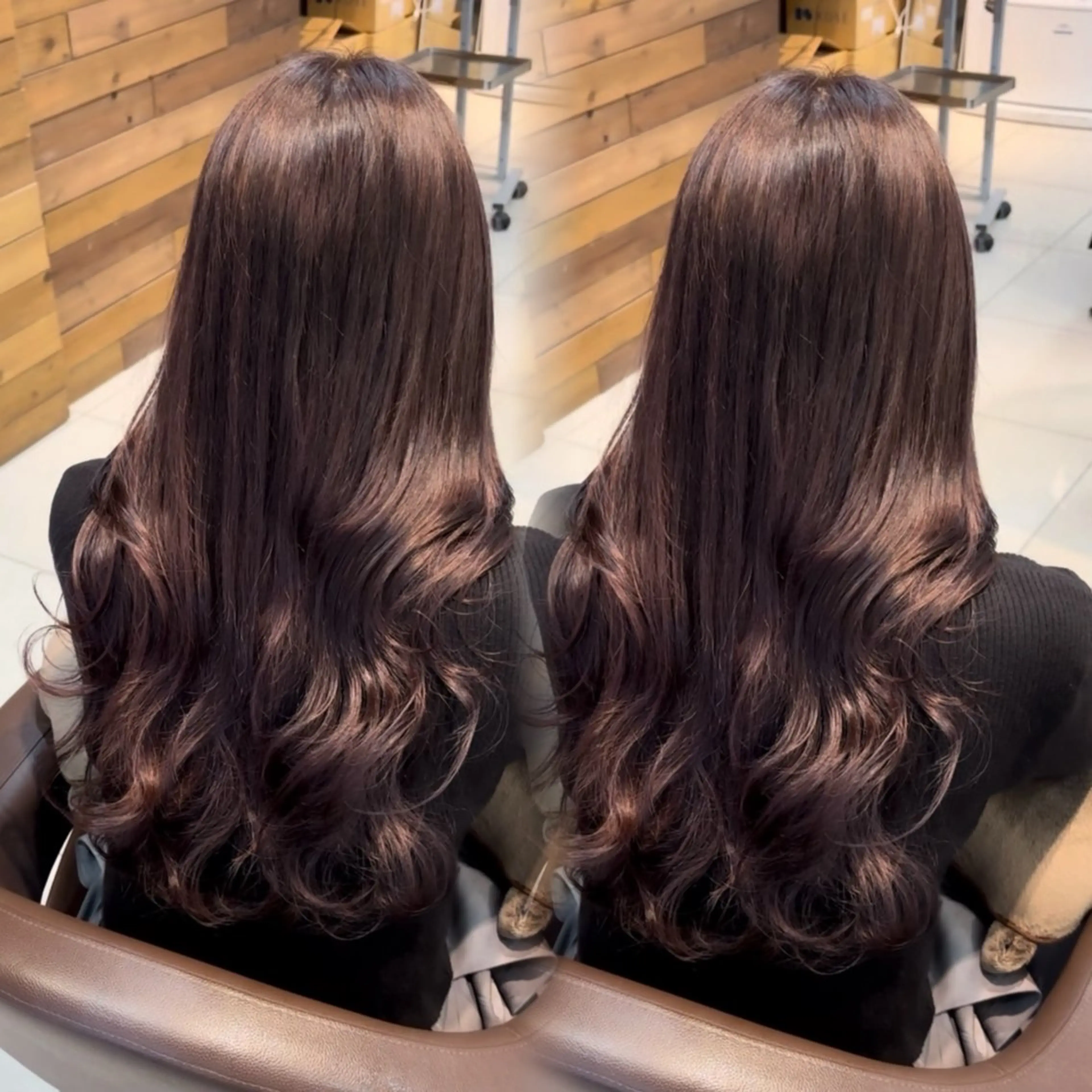 ロング カラー ブリーチ ブラウンカラー ディープラベンダー ダブルカラー ラベンダーカラー メンズパーマ、スパ イキー、上野星也のヘアスタイル