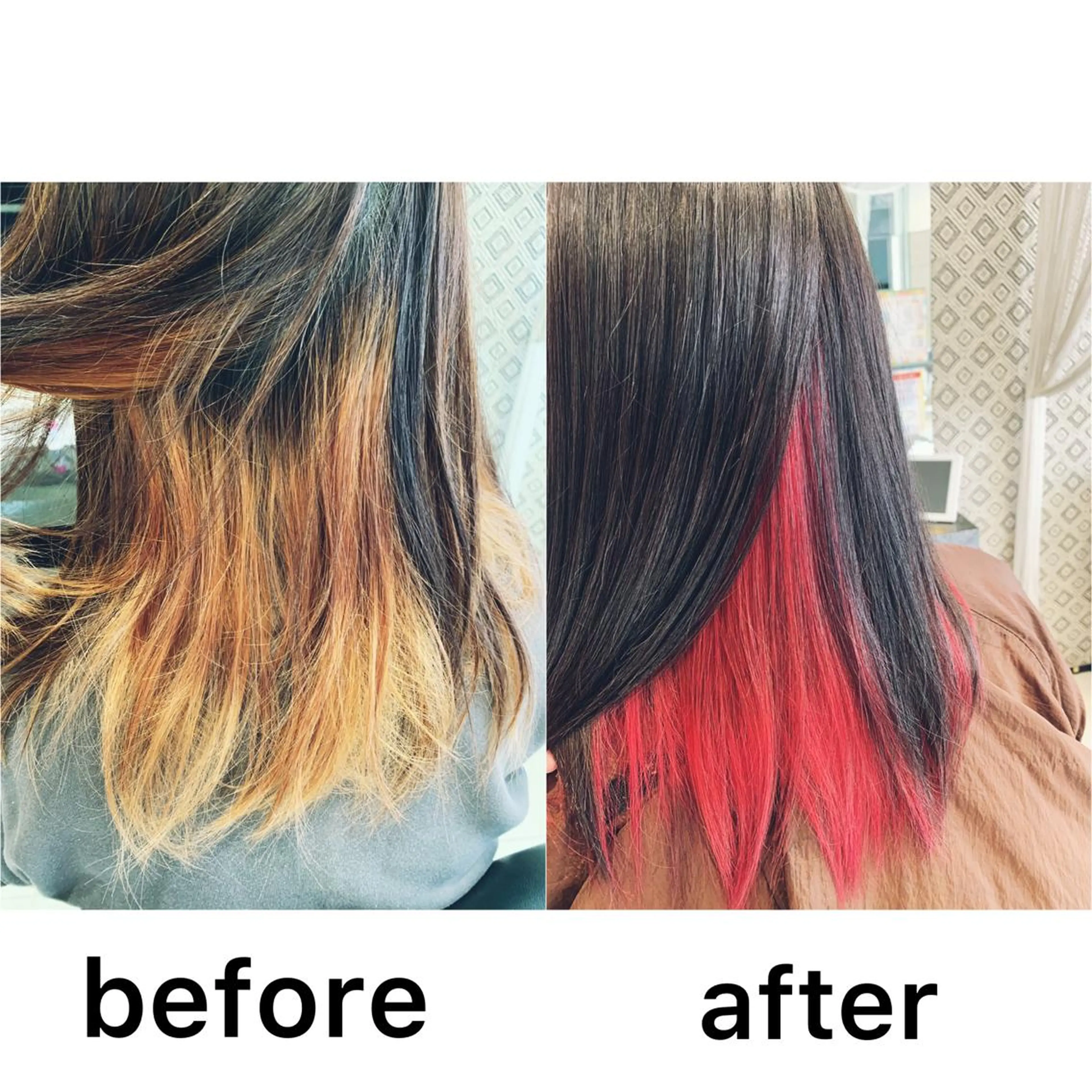 セミロング カラー ハイトーンブリーチ有 ブリーチ無しお任せのヘアスタイル