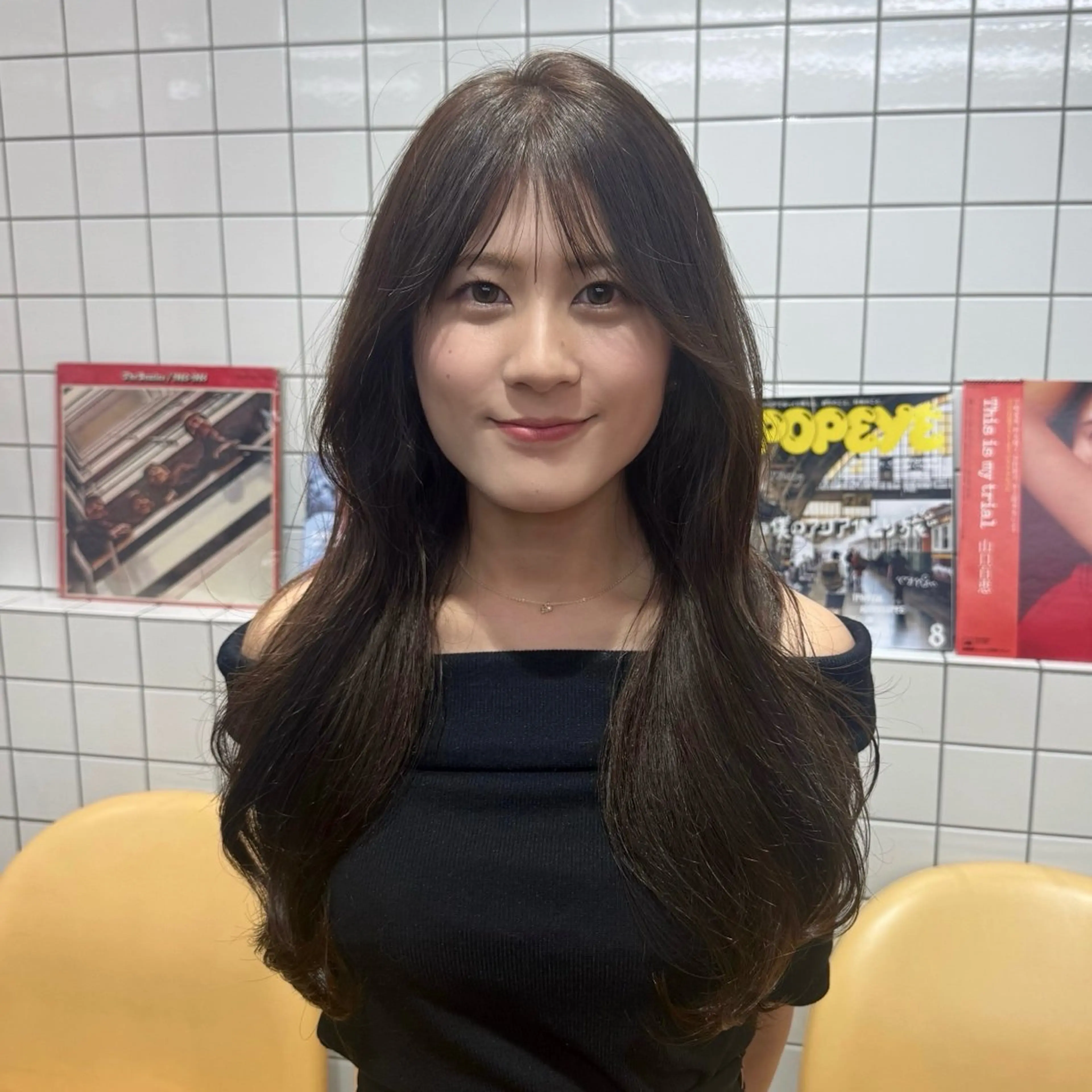 ロング カラー 艶カラー 内部補修のヘアスタイル