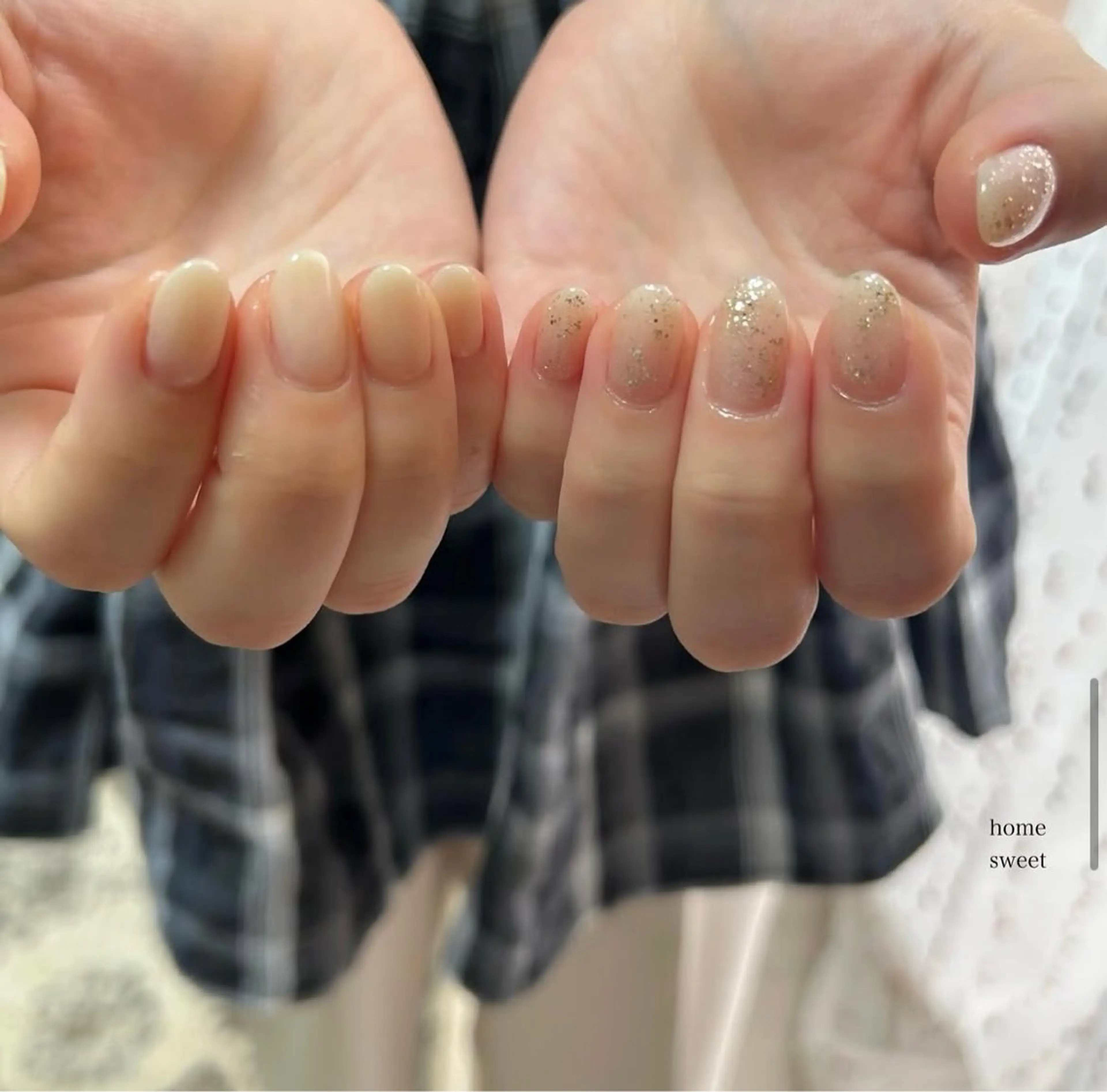 ミディアム ショートネイル. Home sweetのネイルデザイン