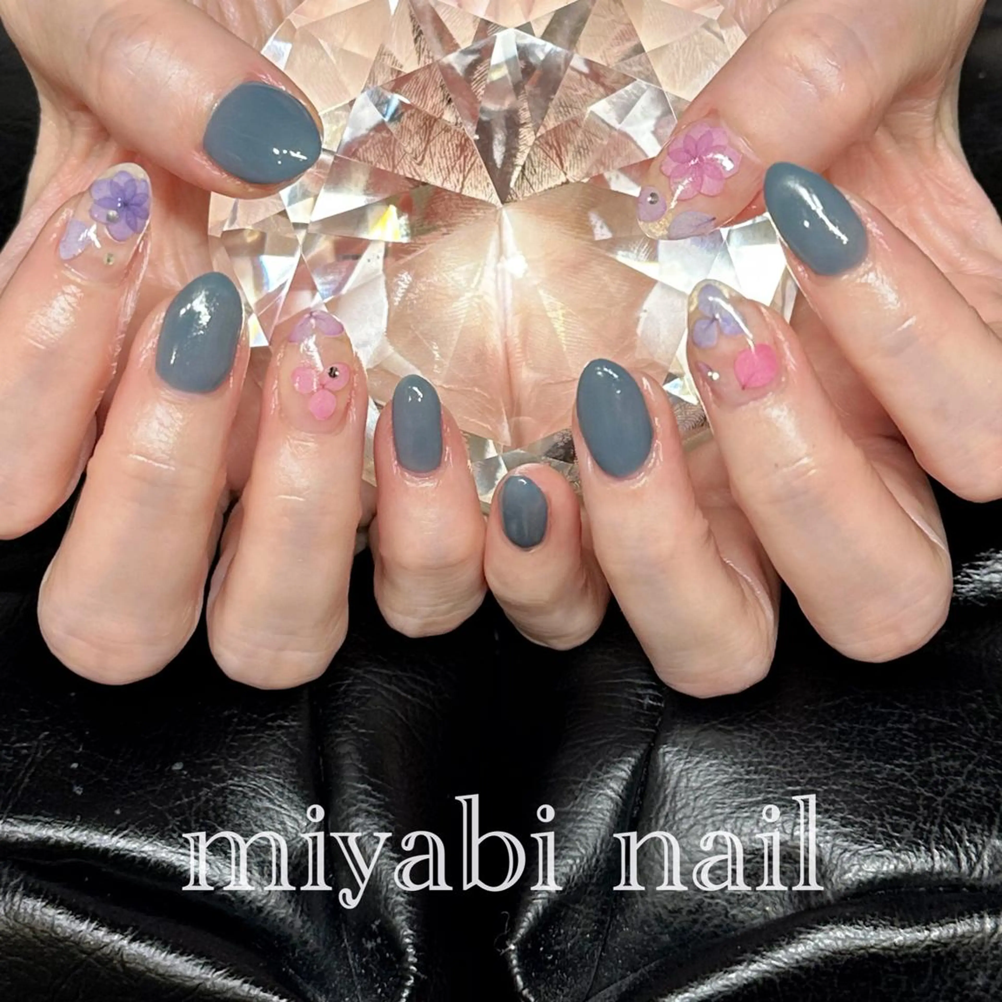 ネイル アートネイル フラワーネイル 持ち込み 夏ネイル ハンドネイル miyabi nail 桂川駅近くのネイルデザイン
