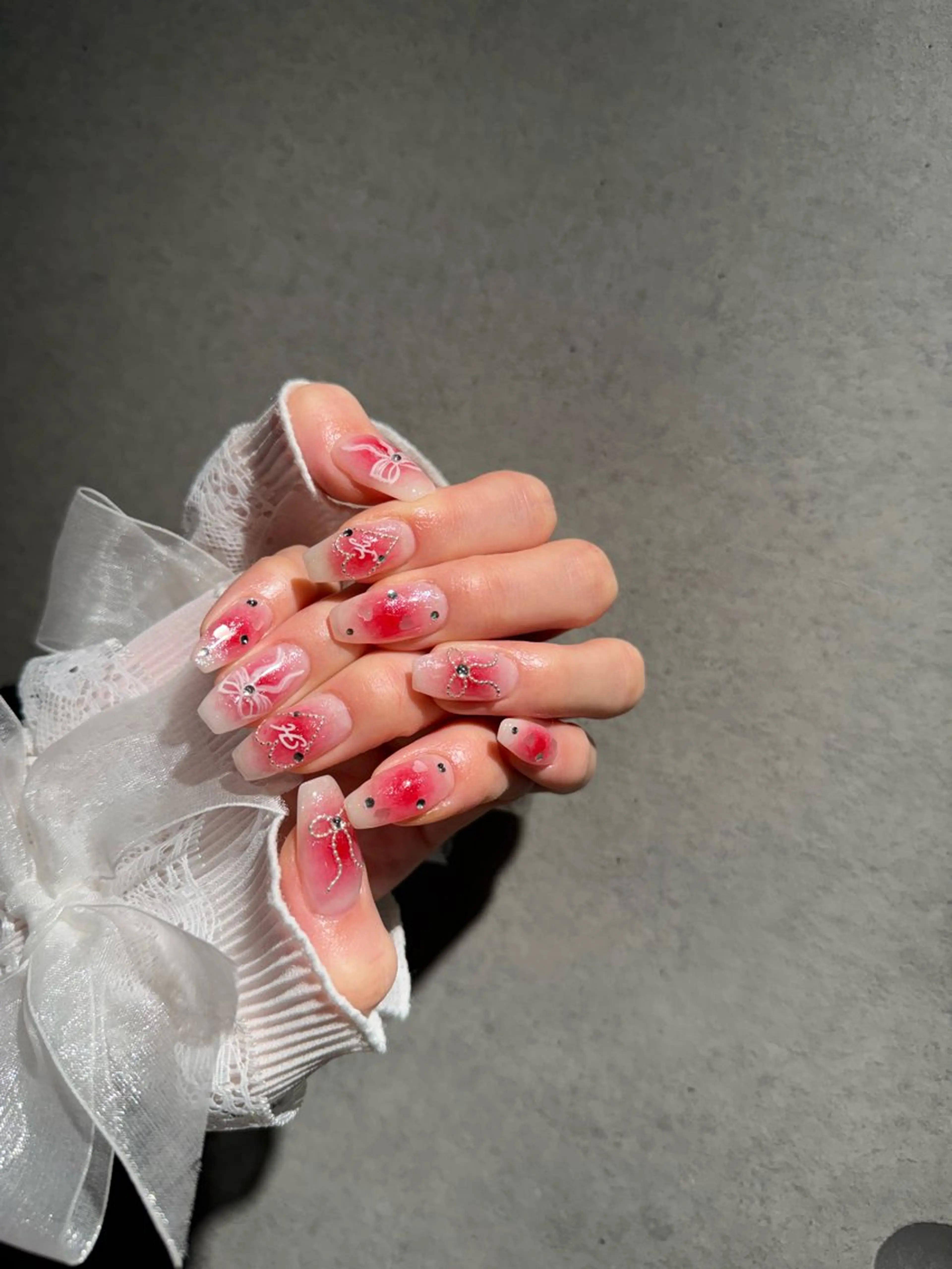 ネイル I-nailロング /ワンホン/キラキラのネイルデザイン