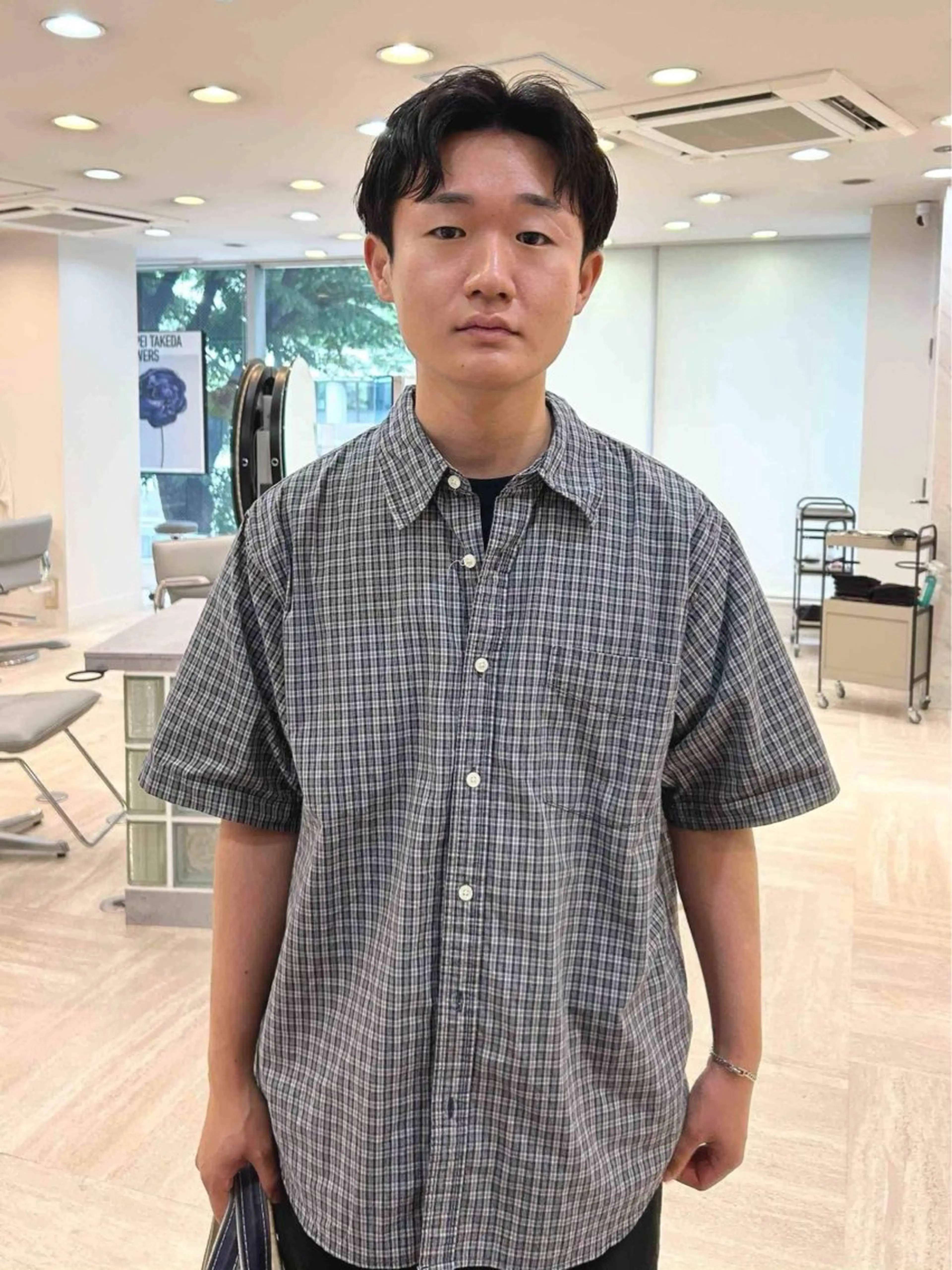 ショート パーマ メンズ カット パーマ トリートメント 海/パーマ /曲がる縮毛矯正のヘアスタイル