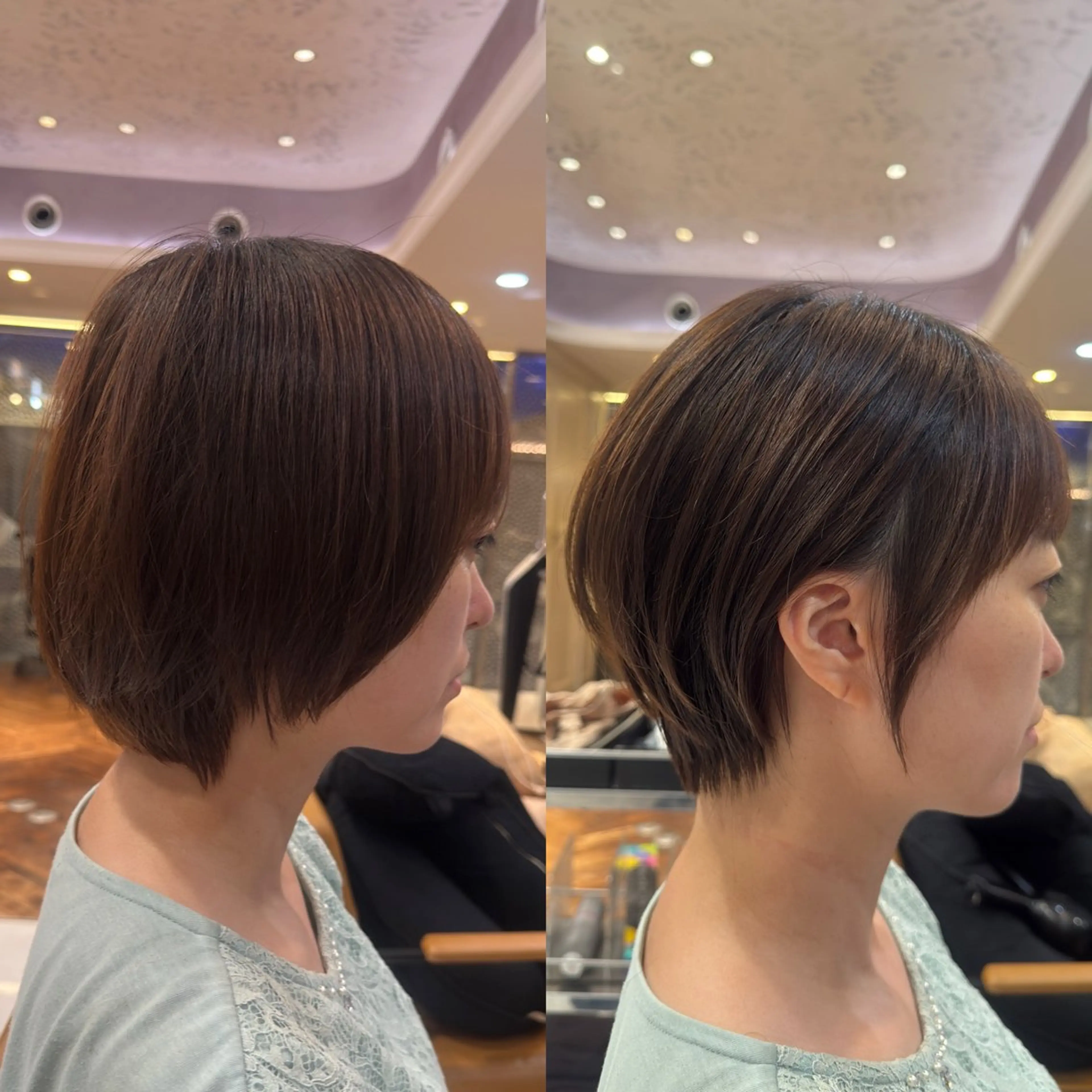 ショート ショートヘア 頭から整える美容師 松田のヘアスタイル