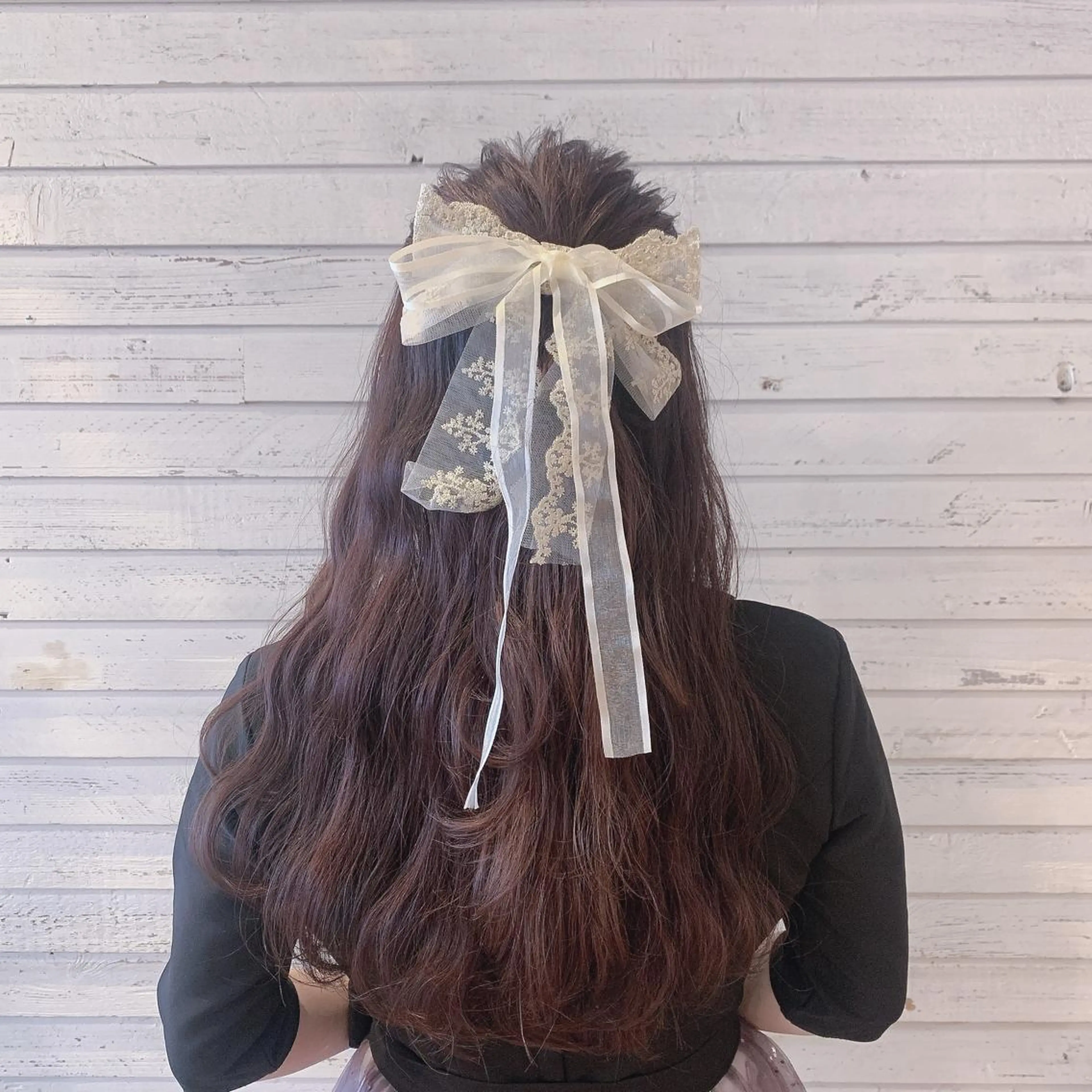 ロング ヘアアレンジ ハーフアップ ピンクブラウン 顔周りカット/アレン ジ/カラー小野寺紗良のヘアスタイル