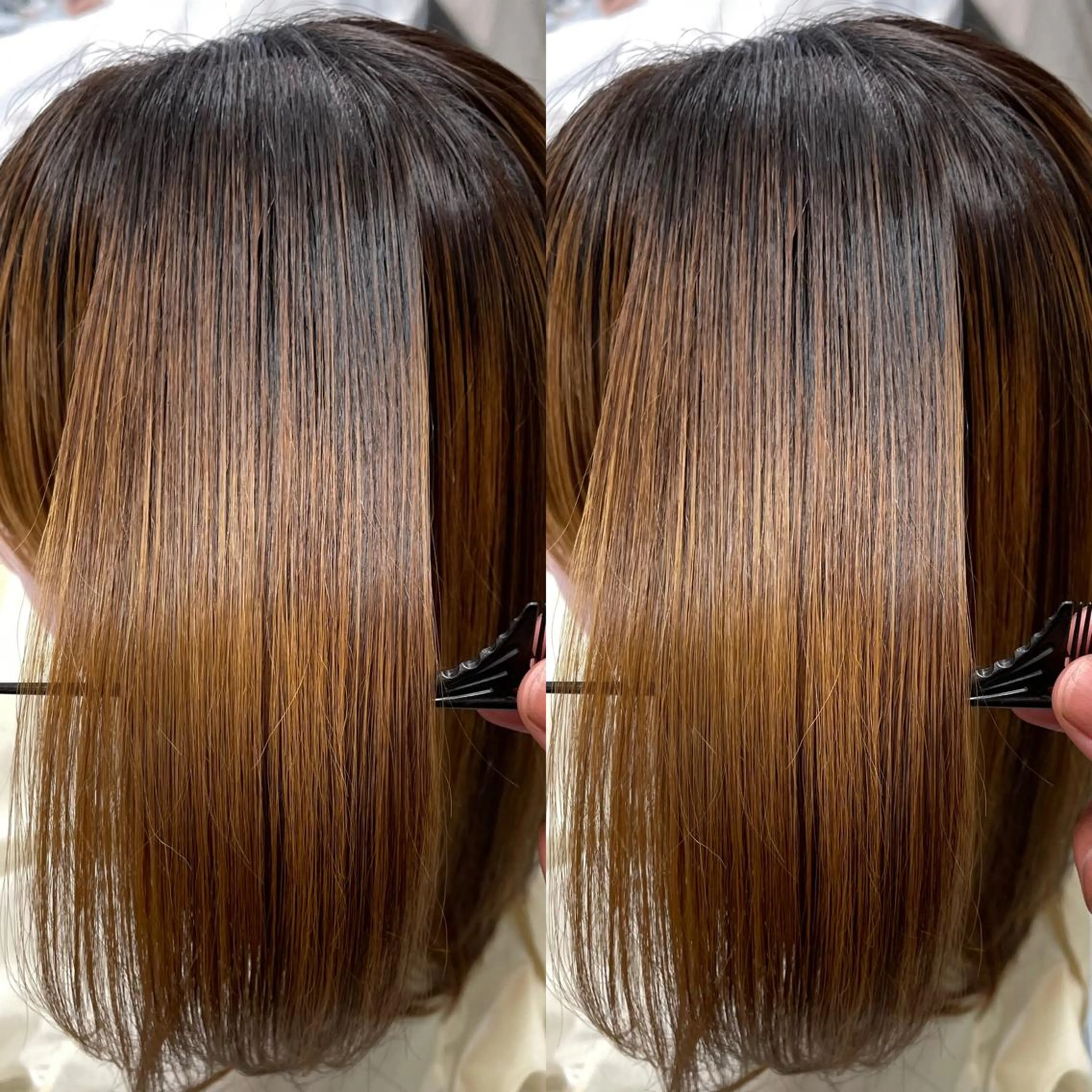 ミディアム パーマ カット 縮毛矯正 トリートメント 縮毛/レイヤー 韓国/橋口のヘアスタイル