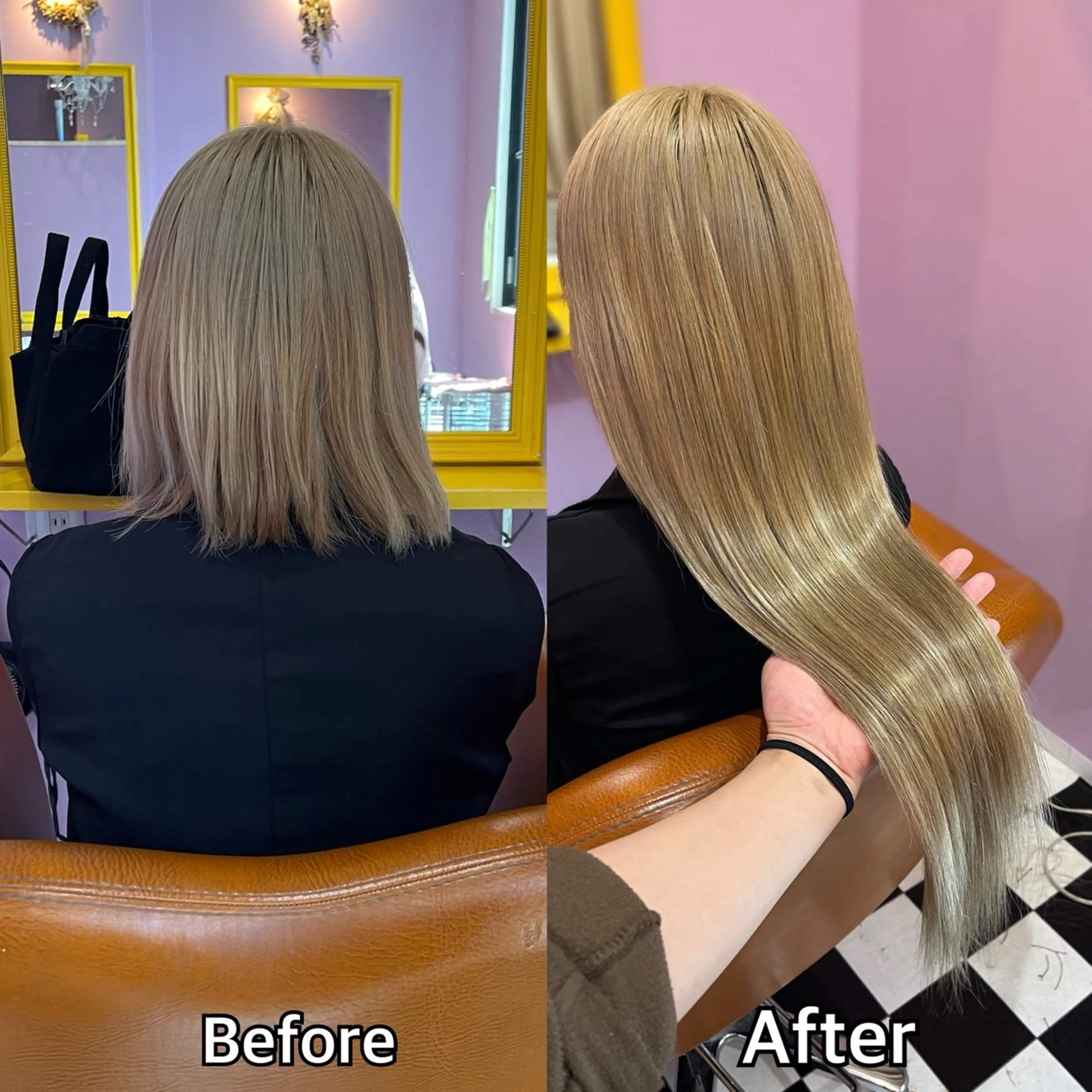 ロング シール＋ちび編み込み エクステ梅田🐨のヘアスタイル