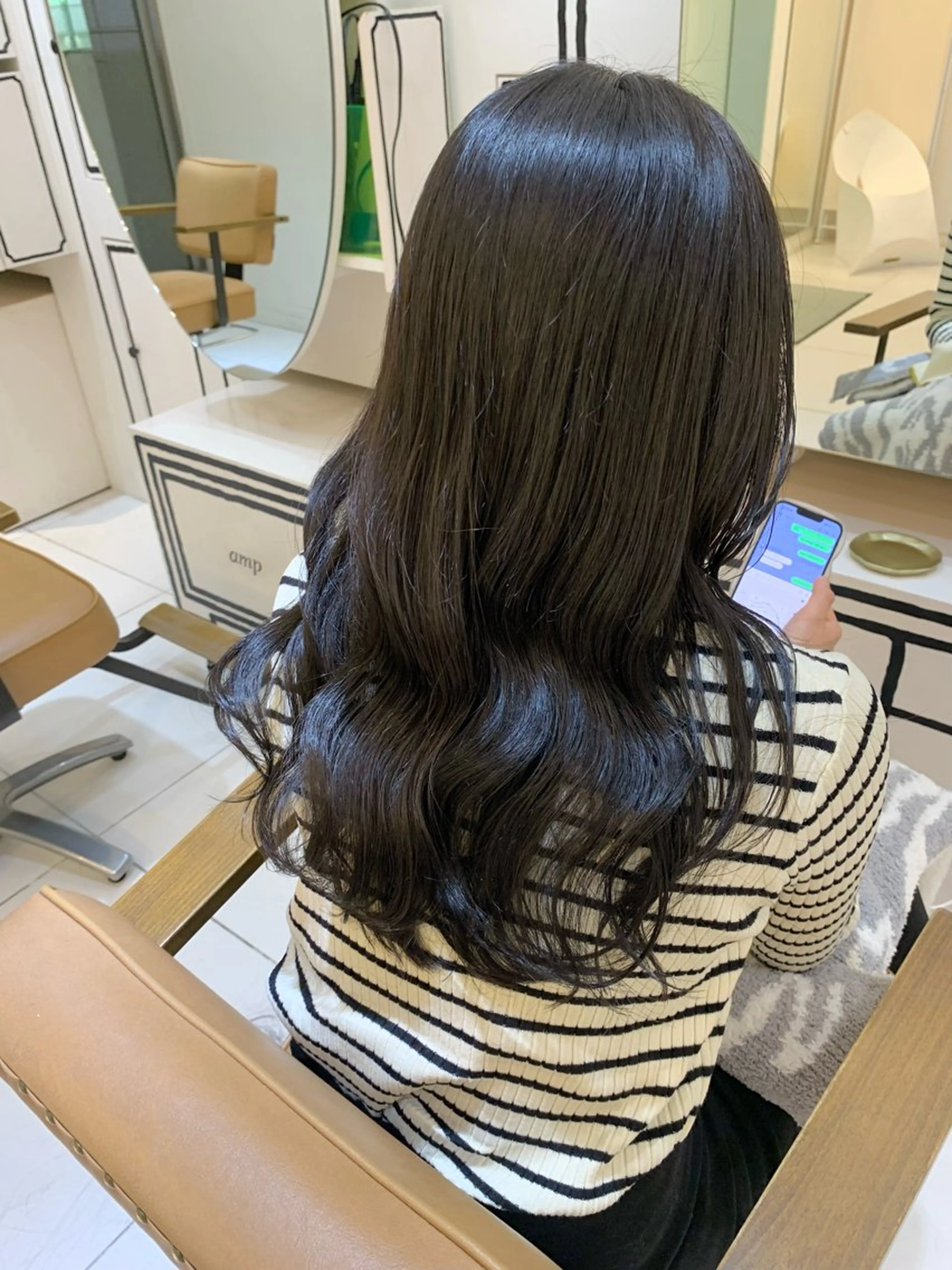 セミロング カラー カット トリートメント moeka レイヤー /艶カラー/韓国のヘアスタイル