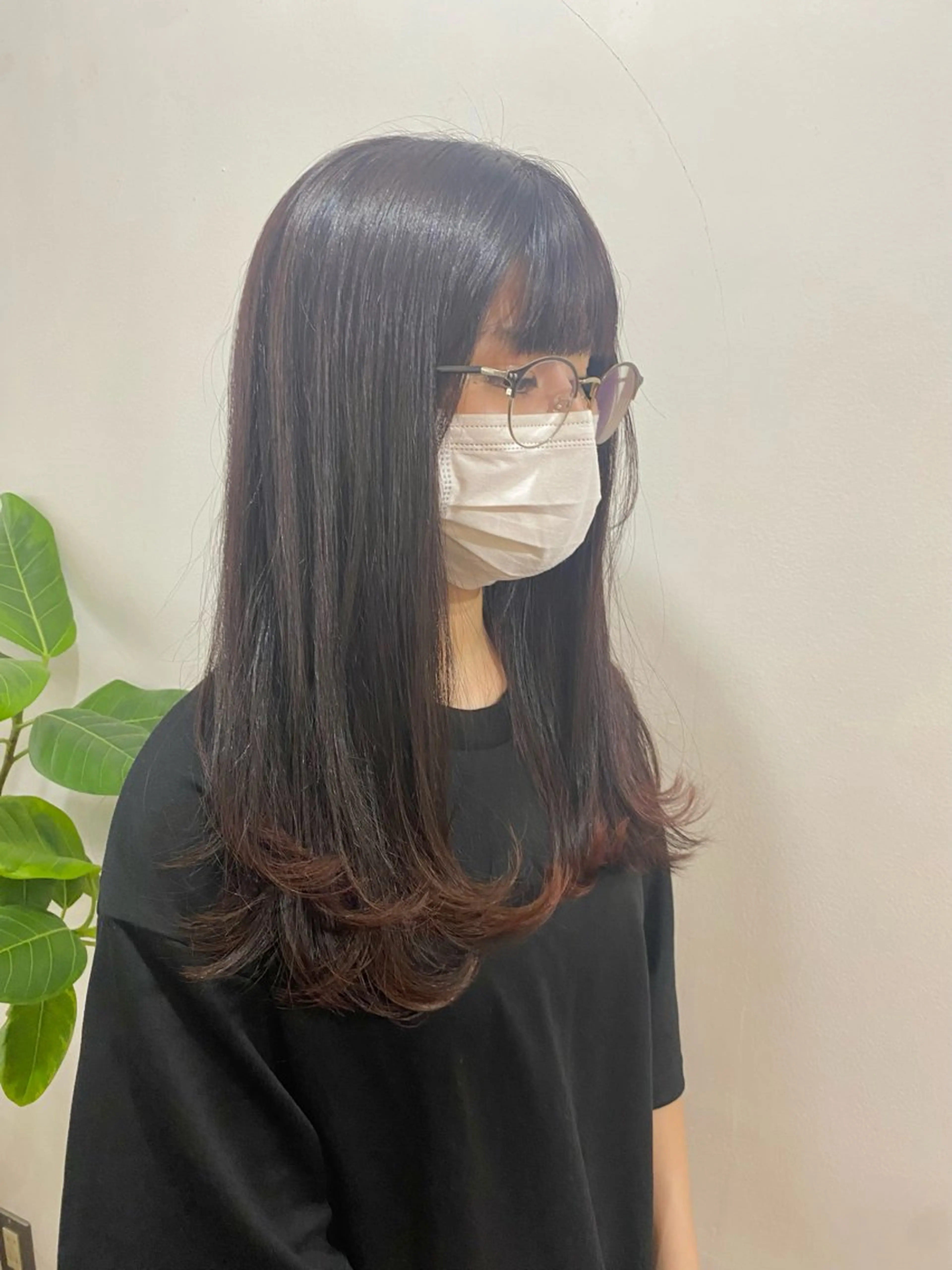 セミロング カラー レイヤーカット カット ヘアカラー トリートメント Kazaoka Saraのヘアスタイル