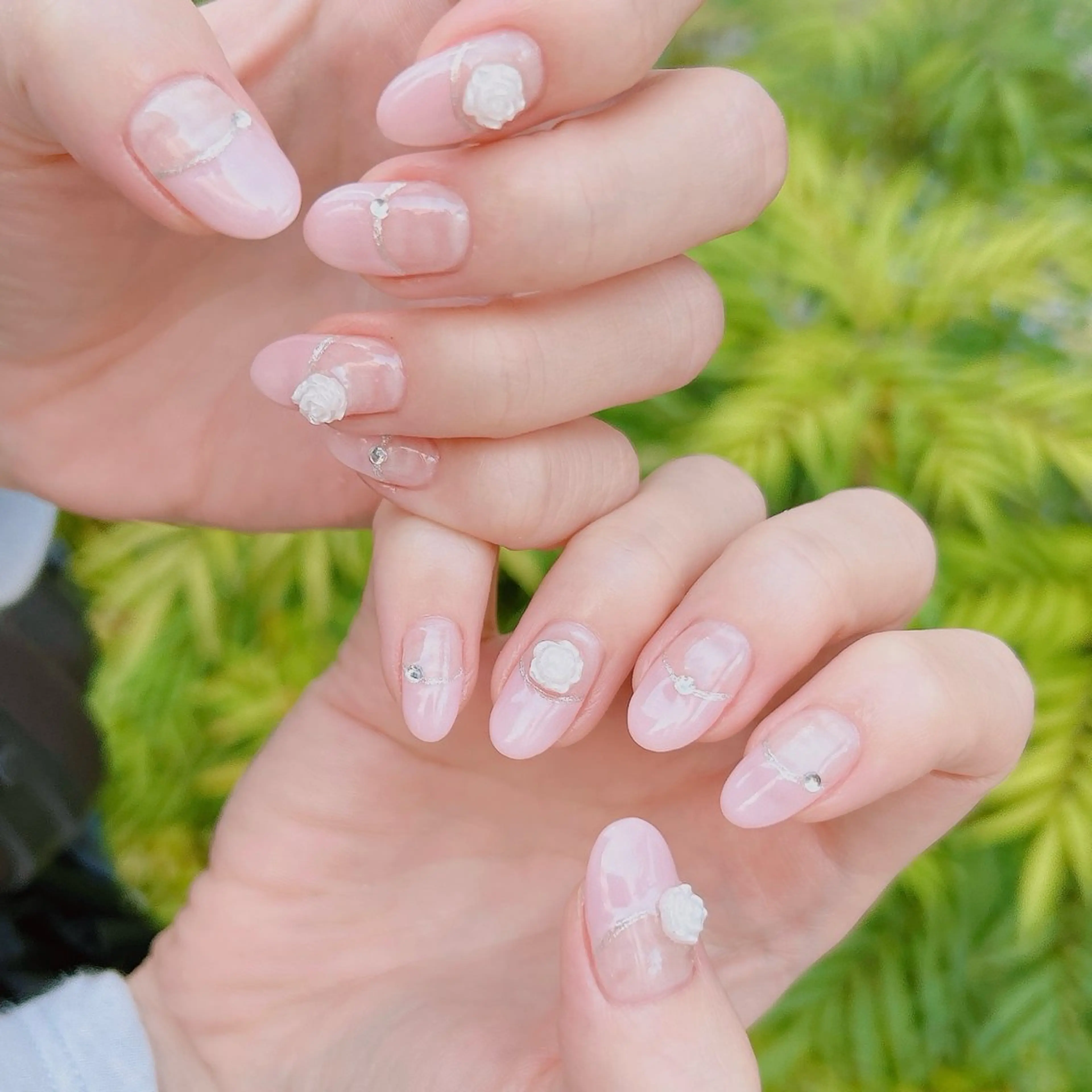 ネイル フレンチネイル 逆フレンチ ハンドネイル junna のぞいてねのネイルデザイン