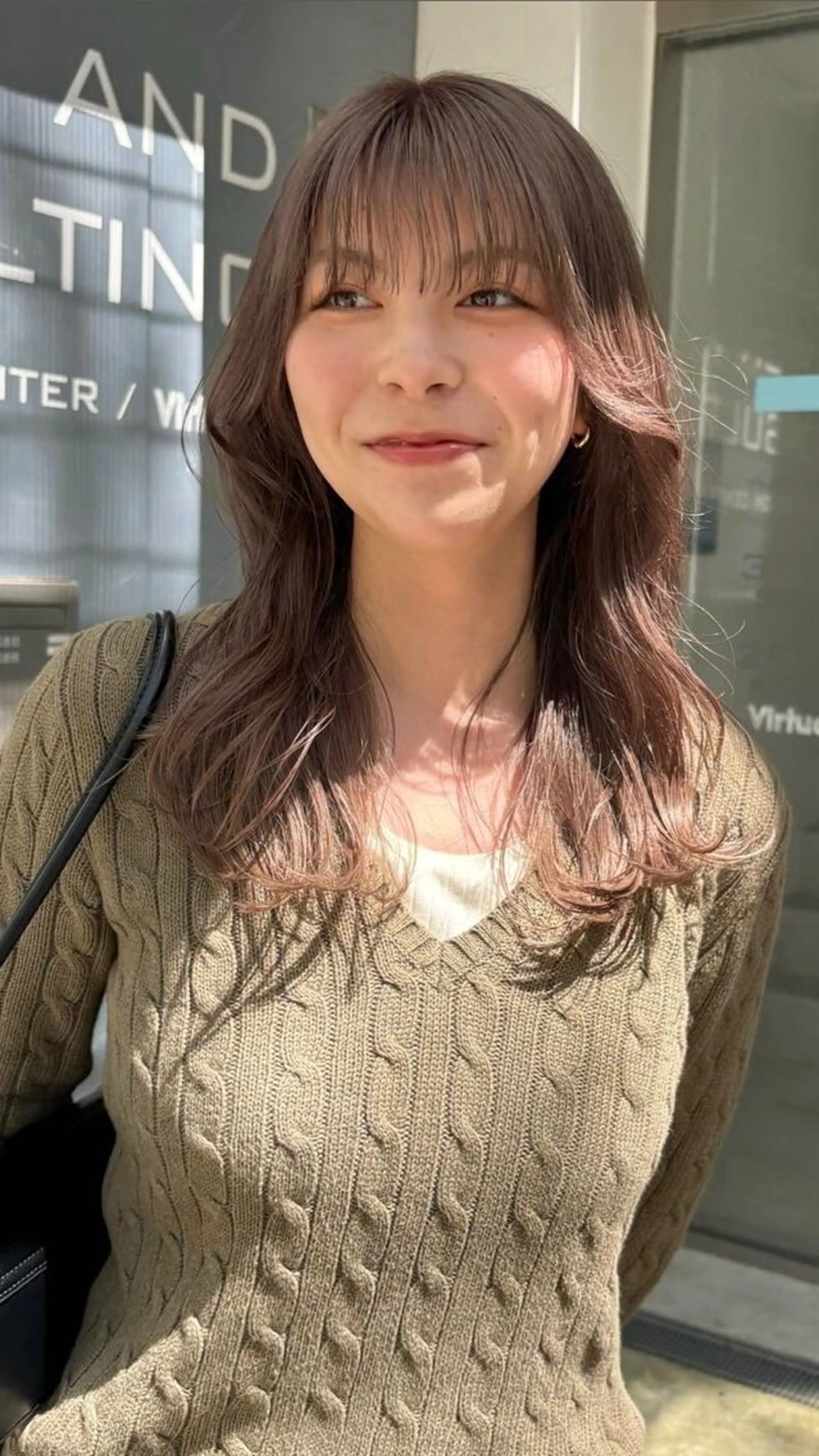 セミロング カラー カット ヘアカラー トリートメント オリーブ/縮毛♡ Natsuno🩰のヘアスタイル