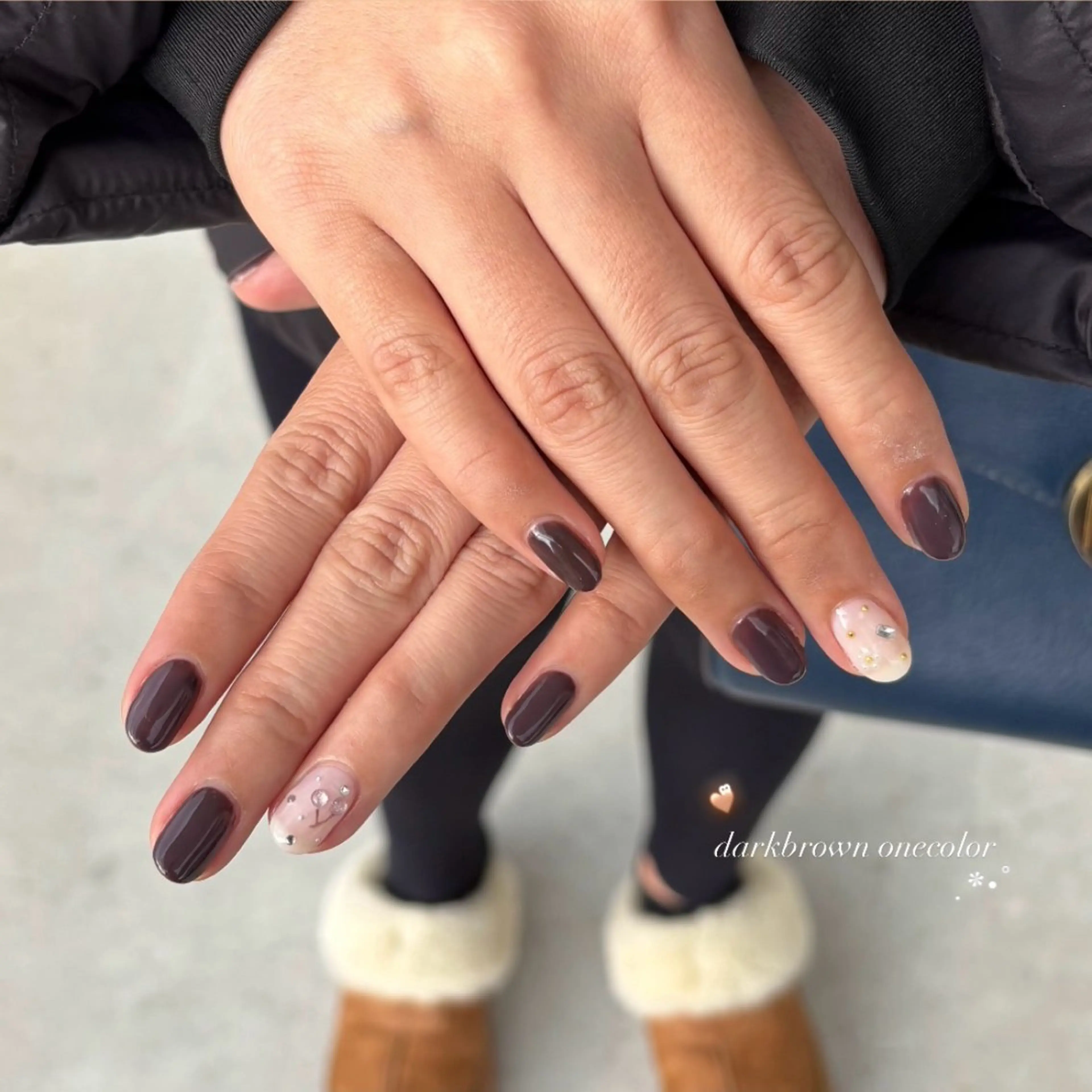 ネイル ブラウン セプトアカデミー 松村のネイルデザイン