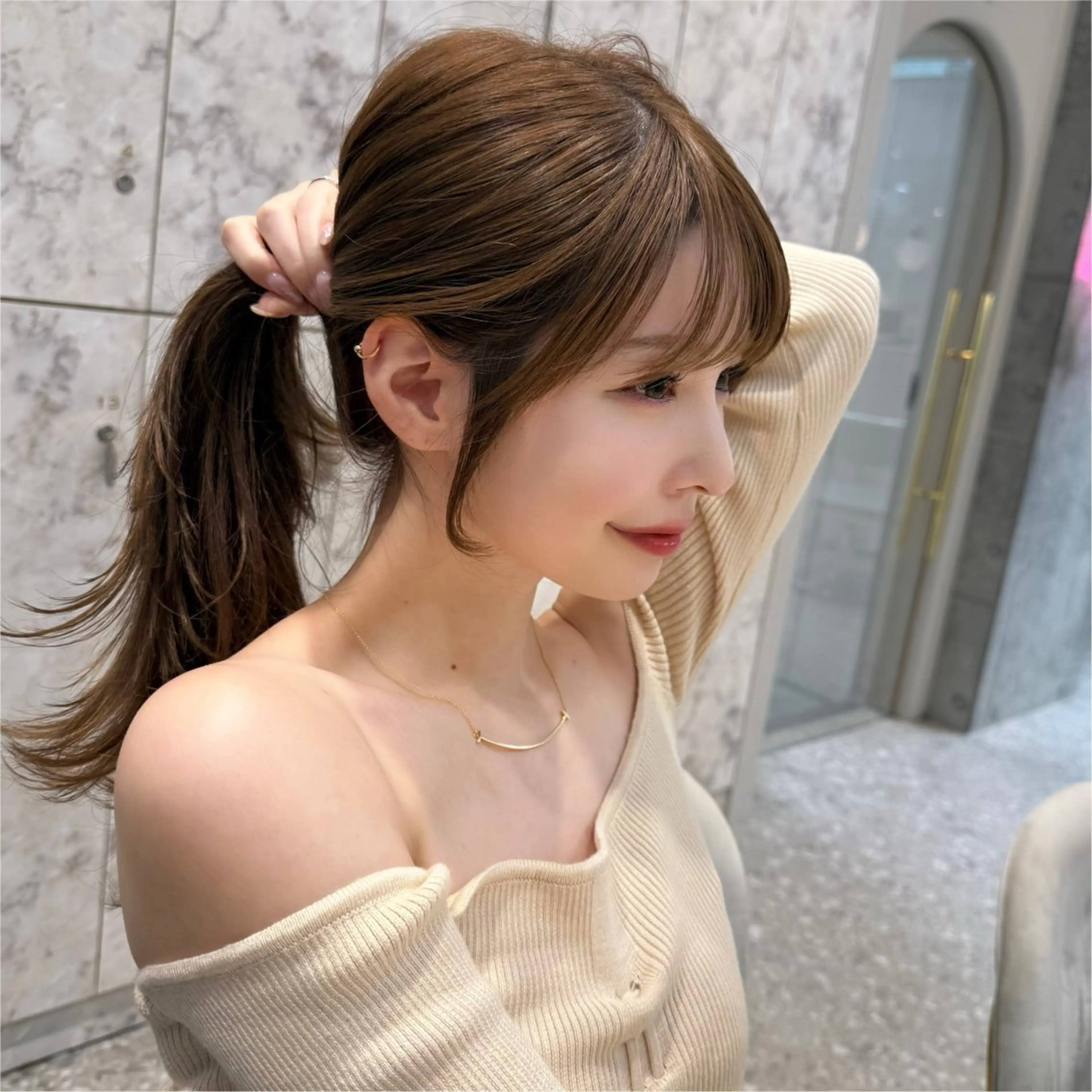 セミロング カラー カット トリートメント 新宿/韓国風レイヤー 髪質改善/渋谷直樹のヘアスタイル