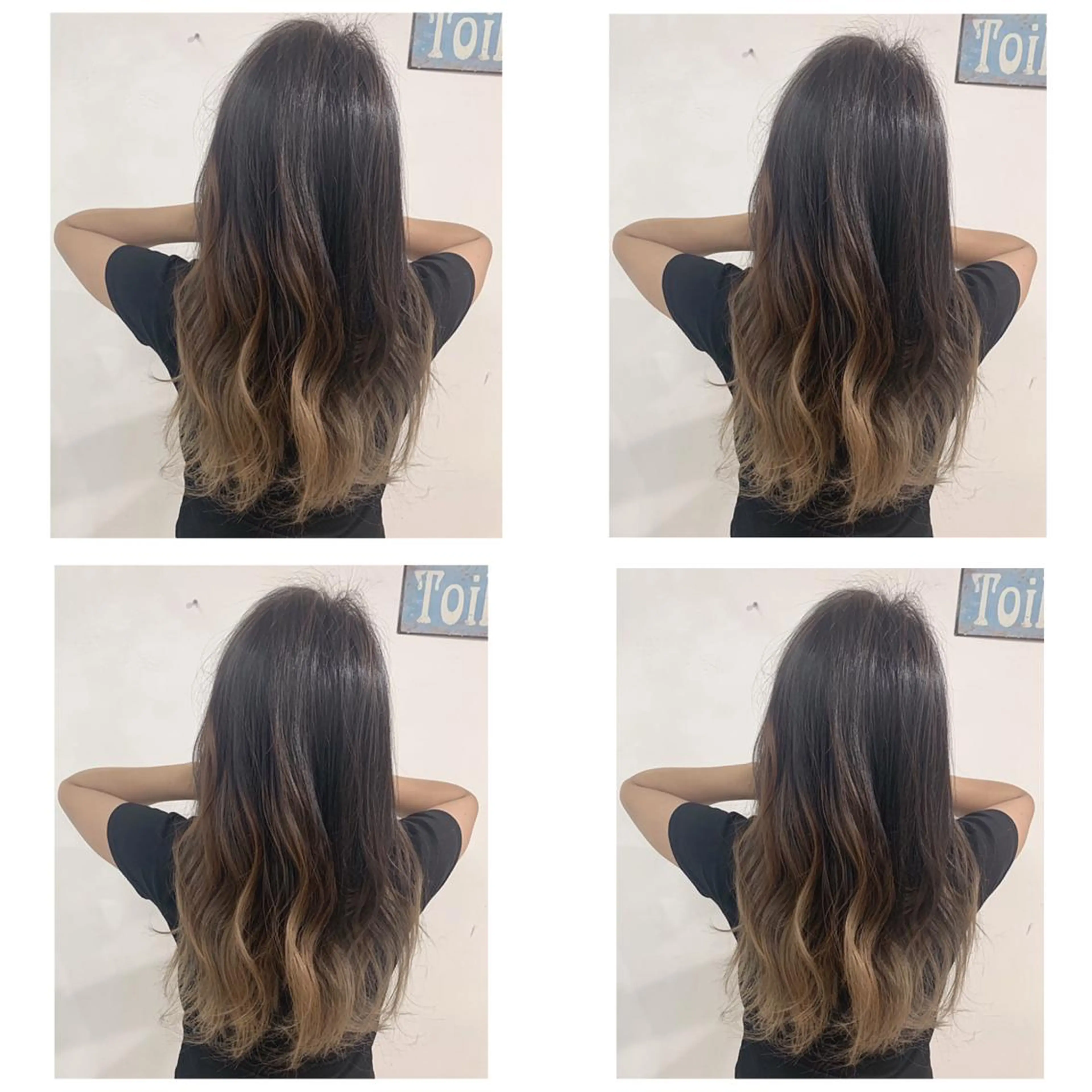 セミロング カラー アッシュ バレイヤージュ ブリーチ デザインカラー グレージュ カット ヘアカラー トリートメント 京都大人女性ショート 徒歩1分/秋山のヘアスタイル