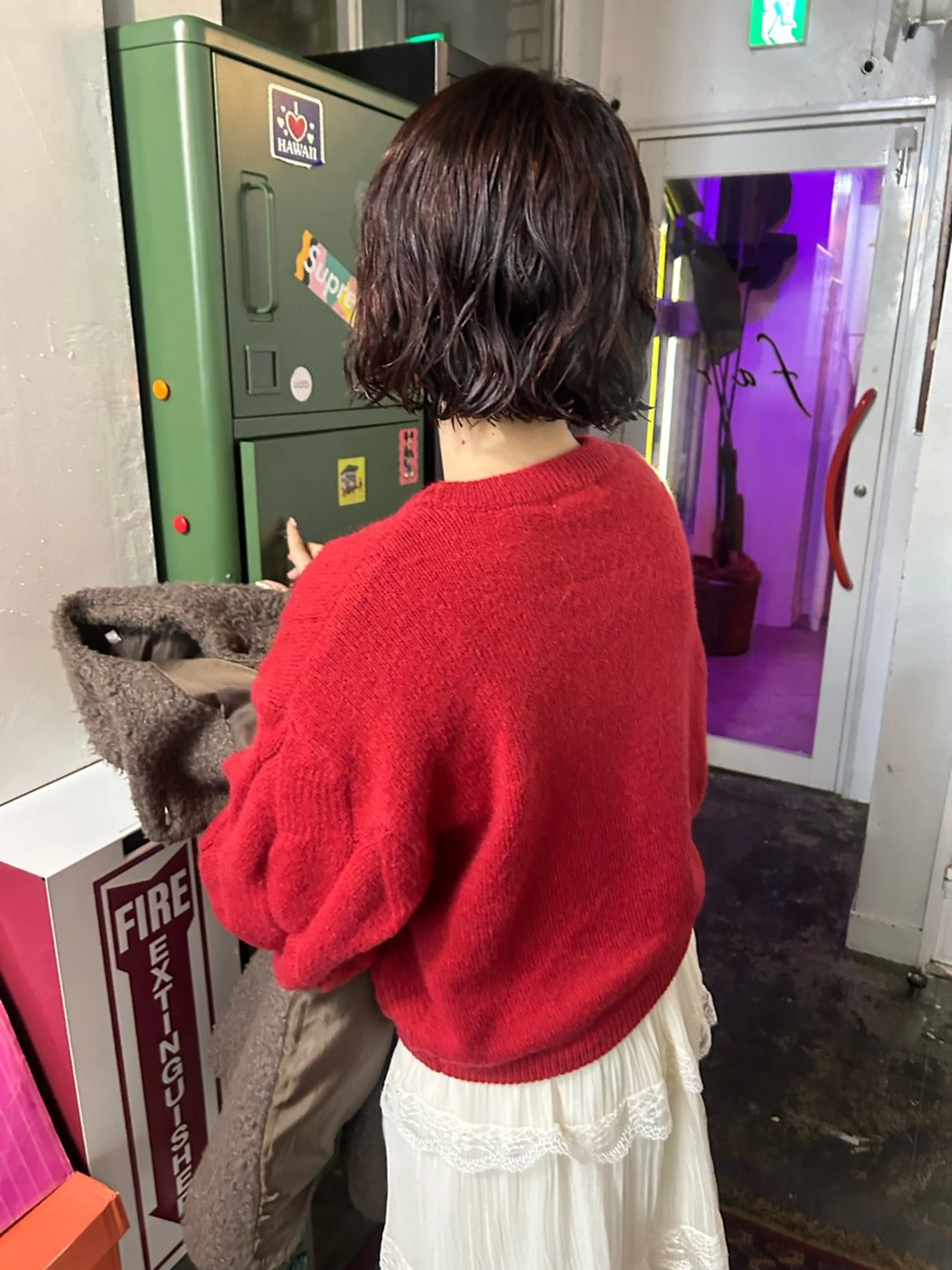 ミディアム パーマ ミディアムパーマ ボブ カット パーマ 小川真歩/パーマ /暖色オリーブのヘアスタイル