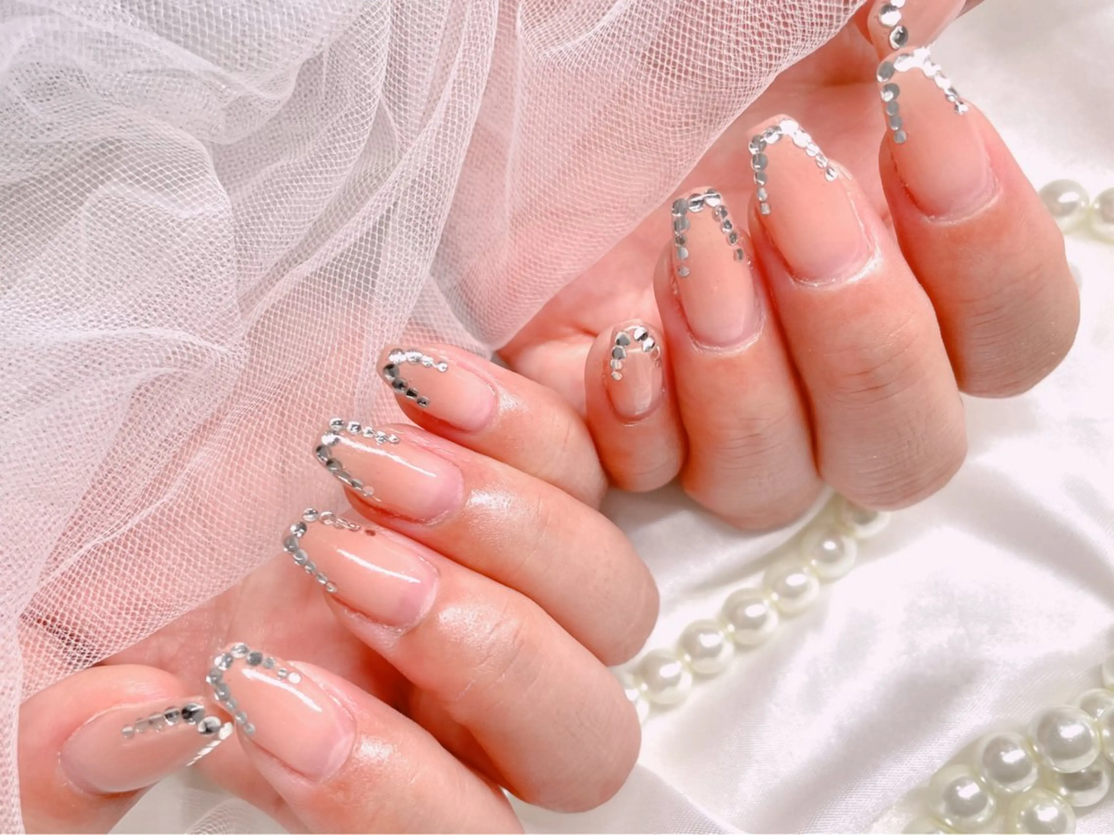 ネイル ジェルネイル パラジェル ストーンネイル ハンドネイル ゆりか ジョアアンジェ福島のネイルデザイン