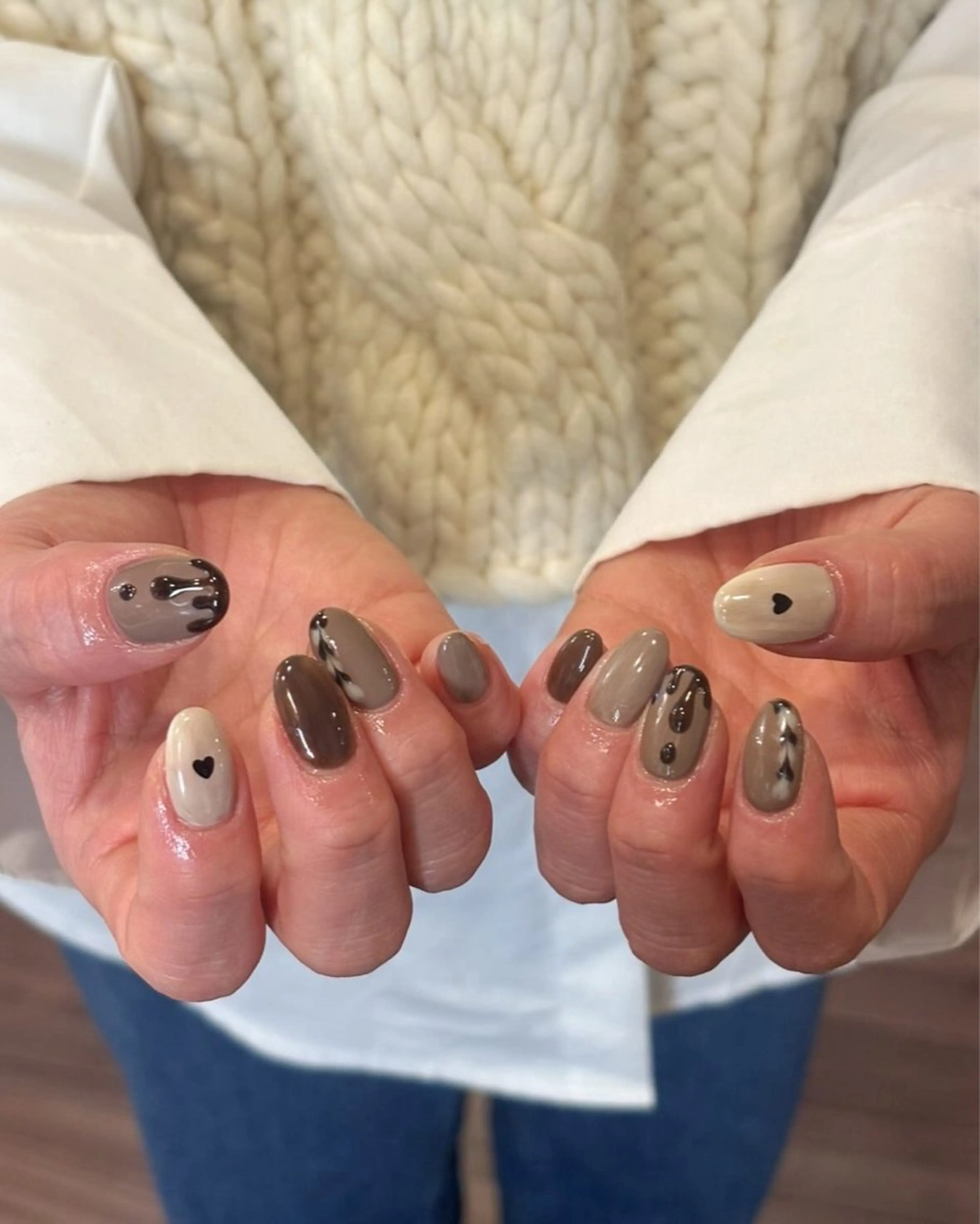 ネイル ハート バレンタイン ハンドネイル iconail 下北沢 NONのネイルデザイン