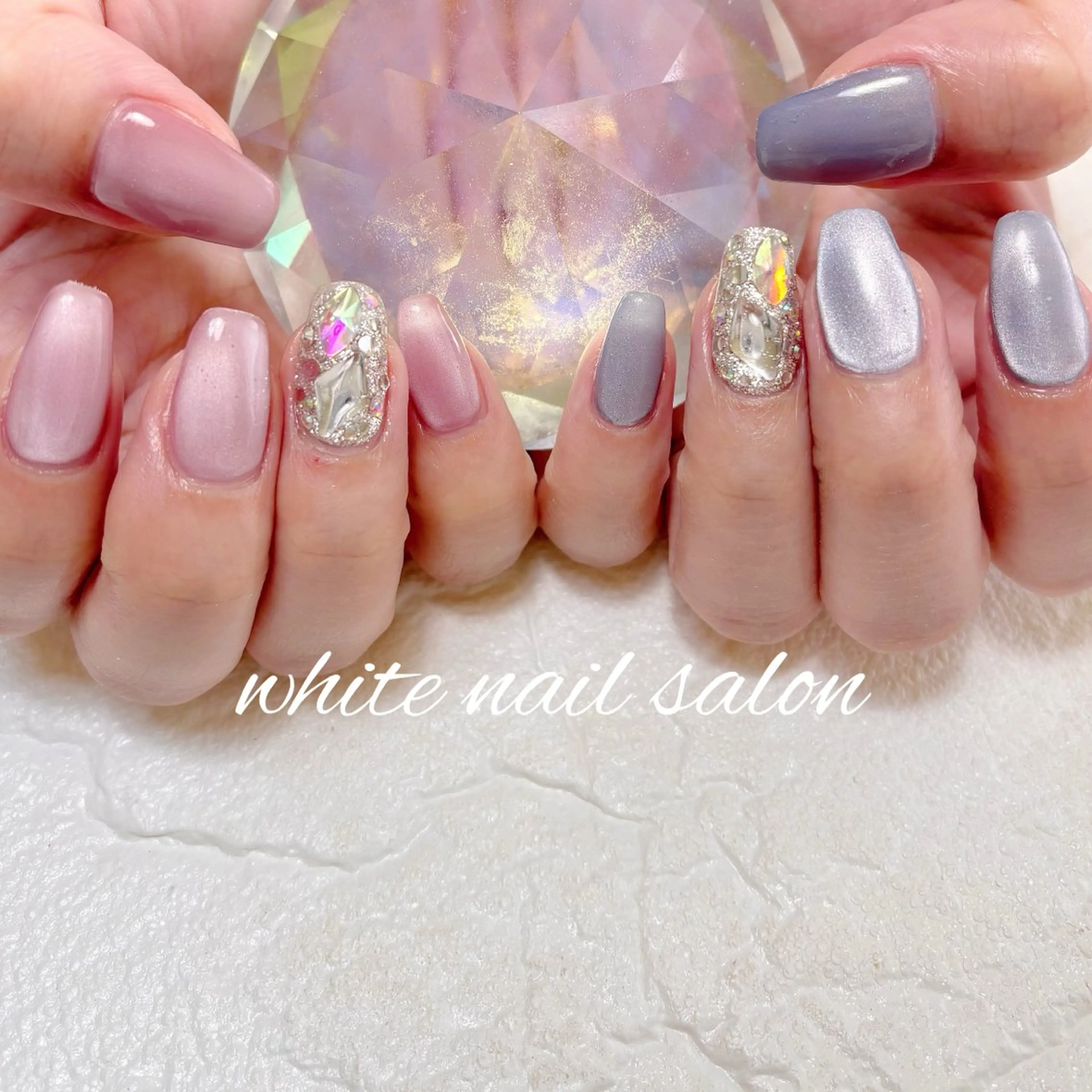 ネイル フットネイル ラメ(グリッター) 持ち込み ハンドネイル white nail salonのネイルデザイン